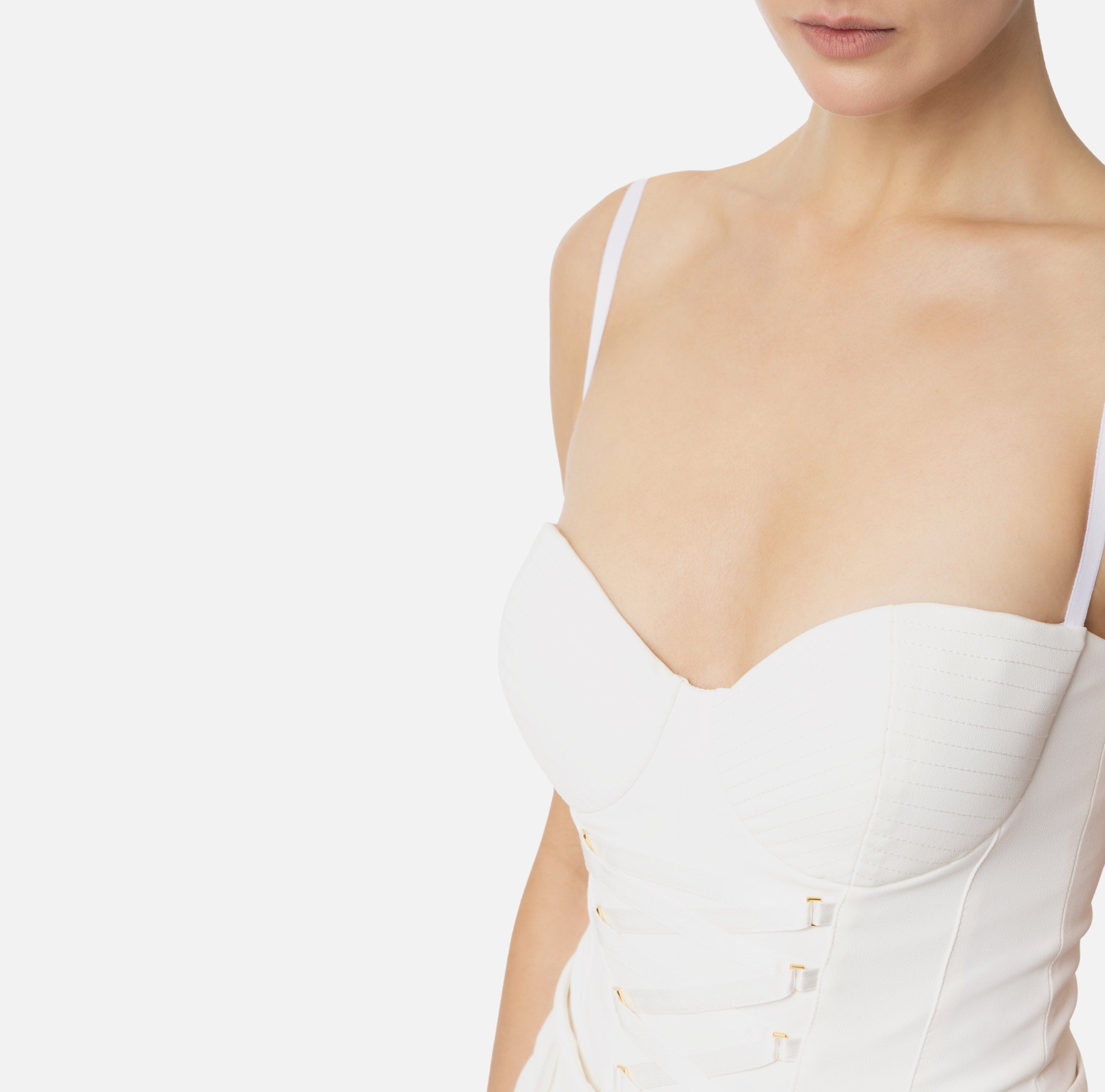 ELISABETTA FRANCHI Body Crêpe Lacci-Avorio