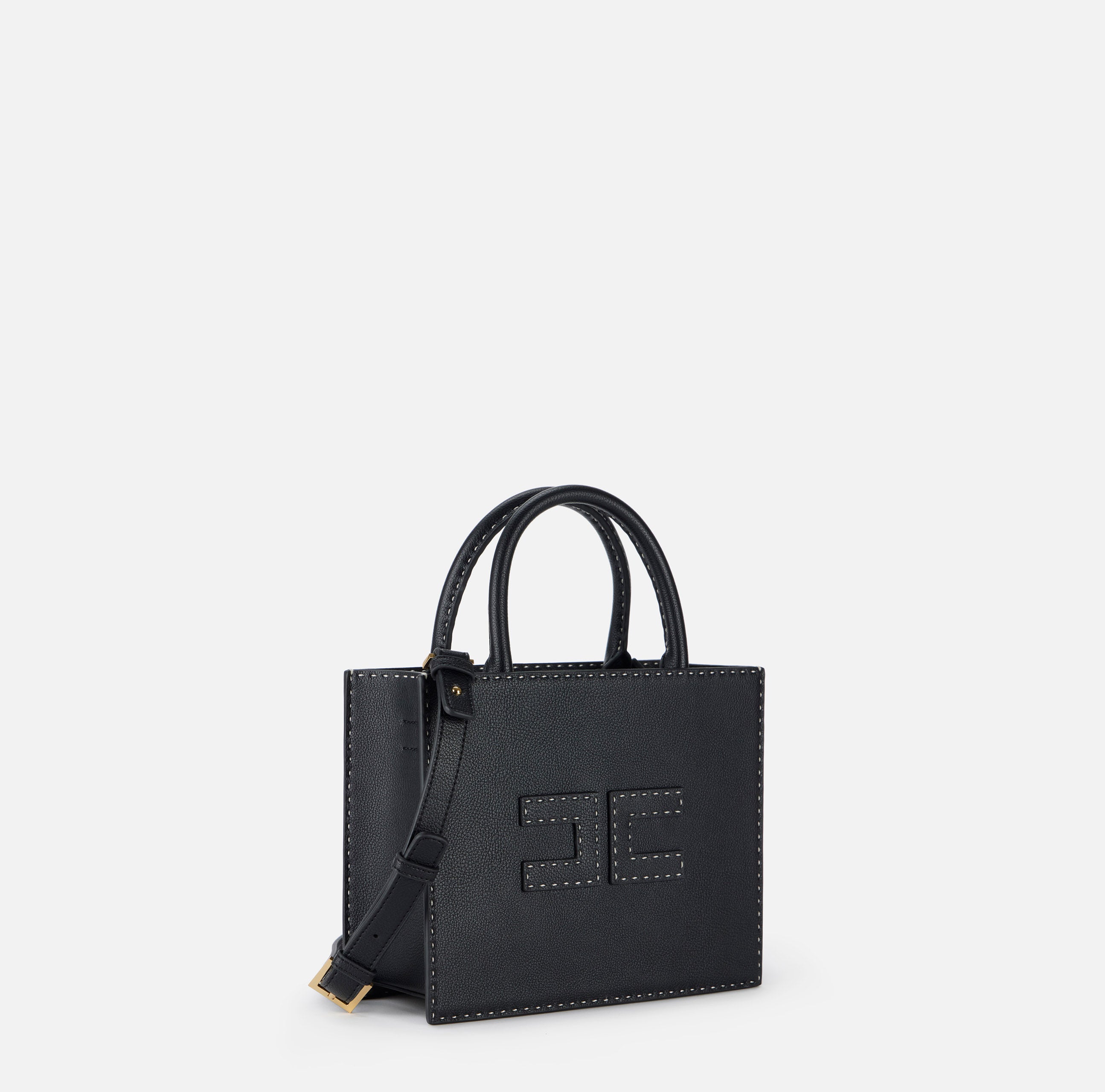 ELISABETTA FRANCHI Borsa Tote Piccola Impunture-Nero