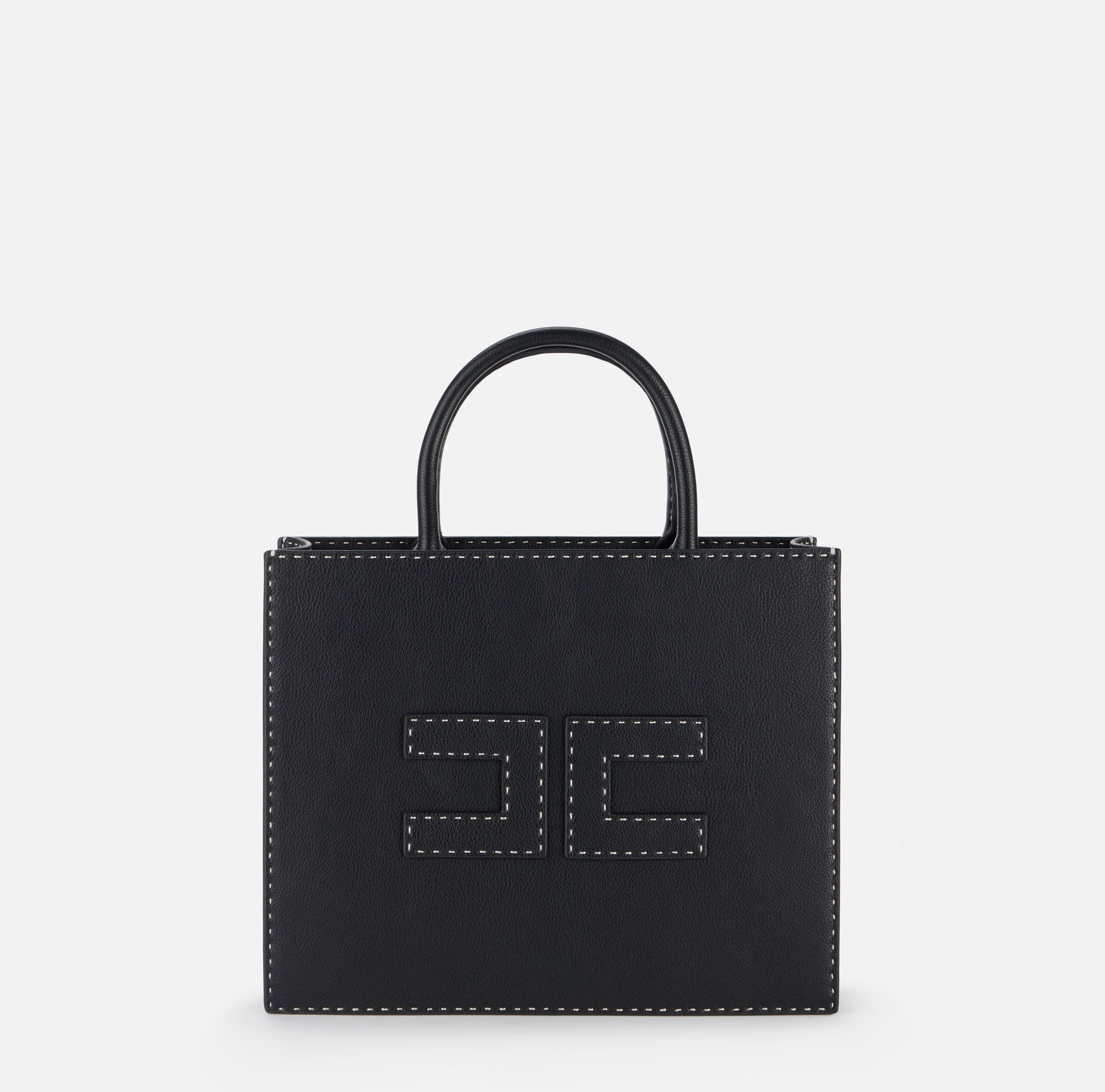 ELISABETTA FRANCHI Borsa Tote Media Impunture-Nero