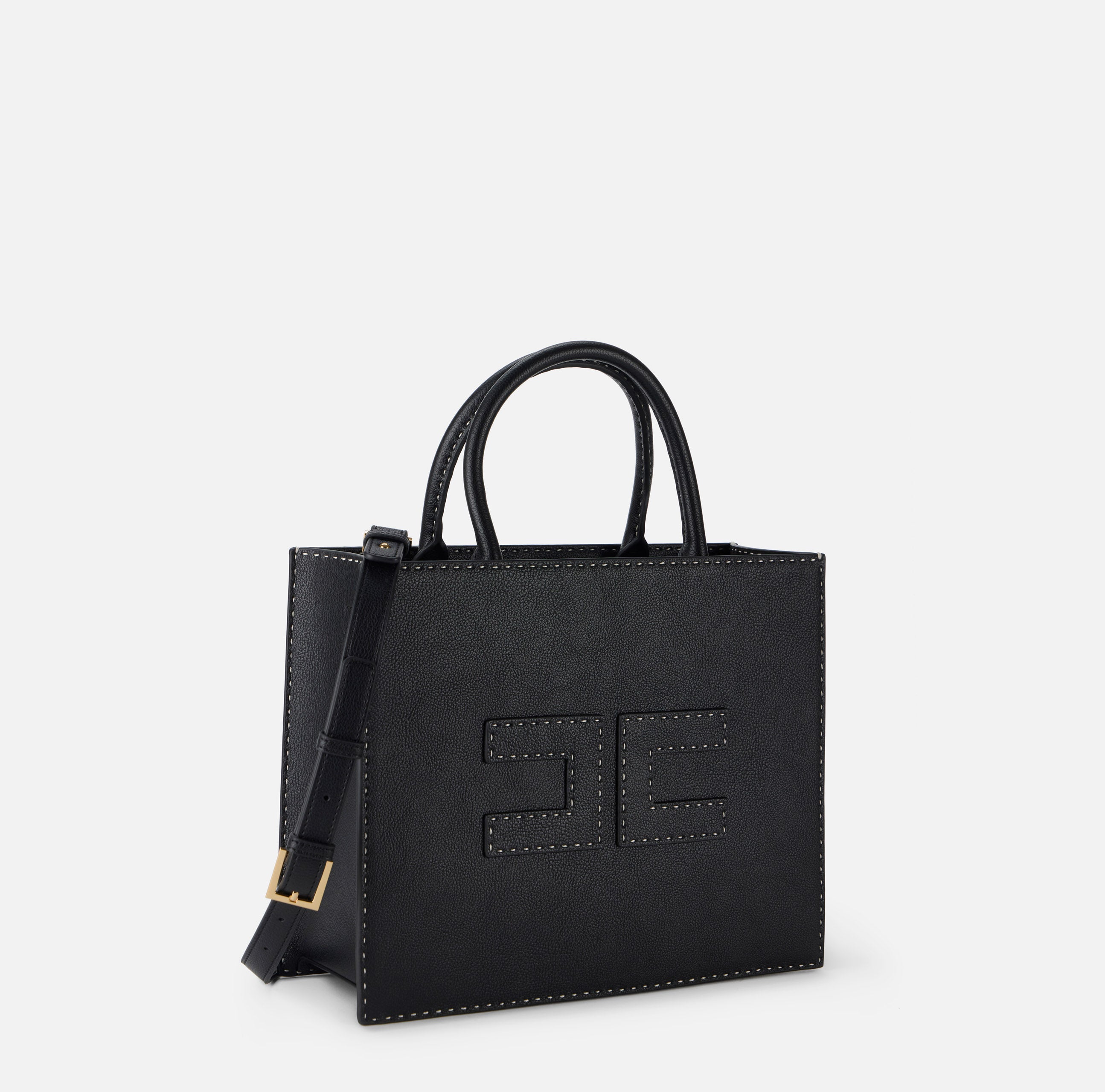 ELISABETTA FRANCHI Borsa Tote Media Impunture-Nero