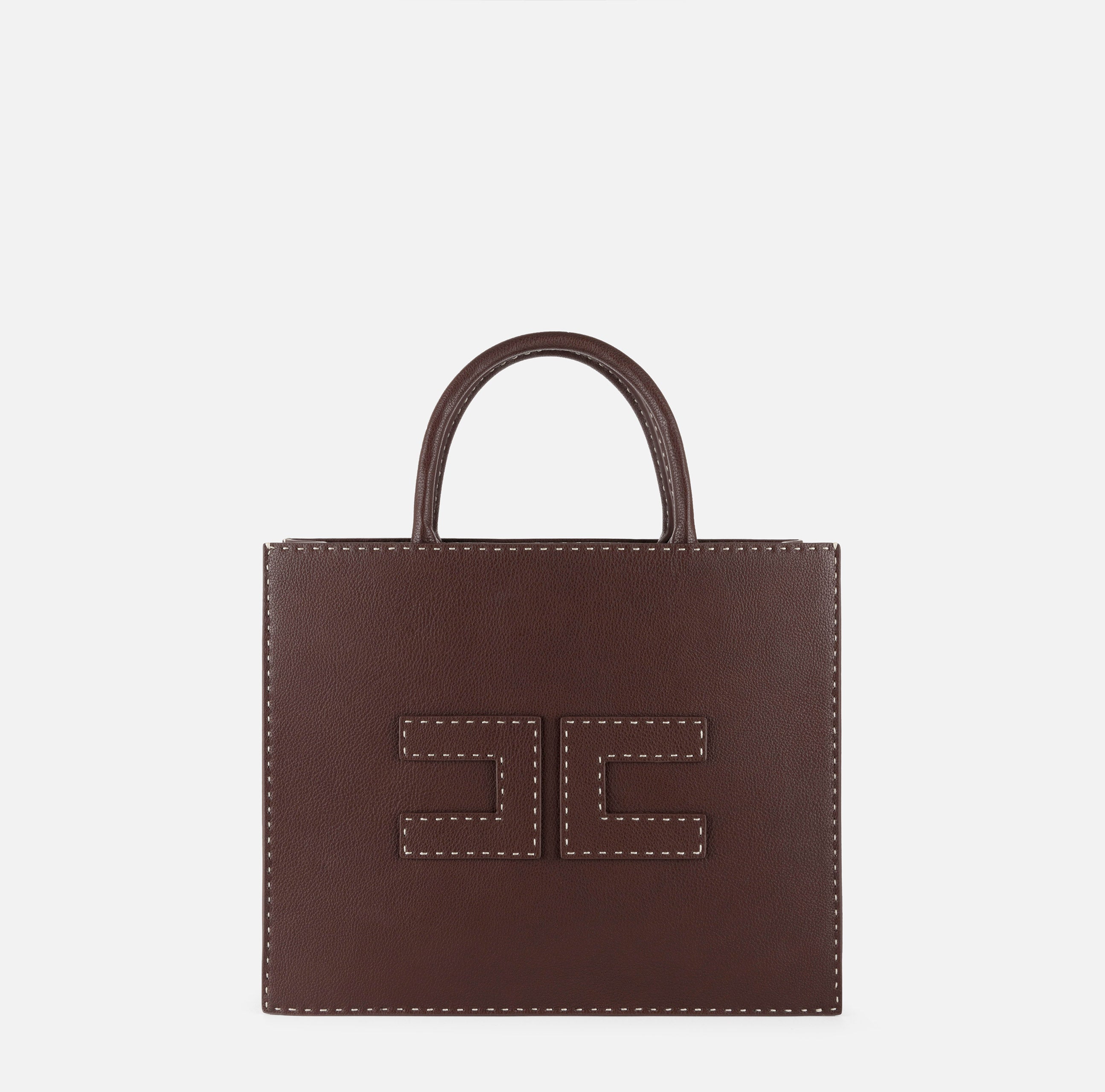 ELISABETTA FRANCHI Borsa Tote Media Impunture-Cacao