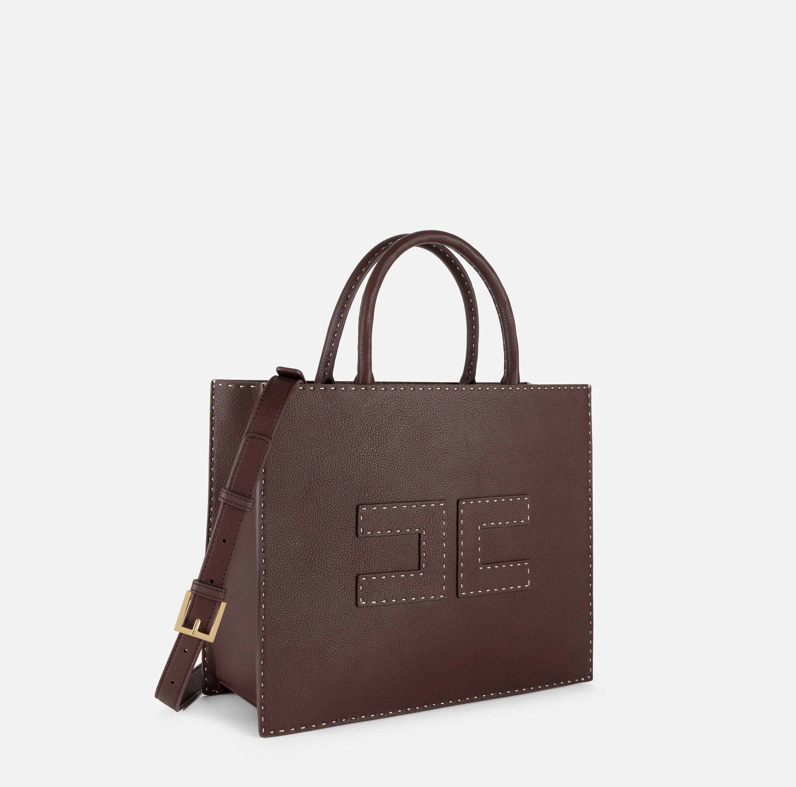 ELISABETTA FRANCHI Borsa Tote Media Impunture-Cacao