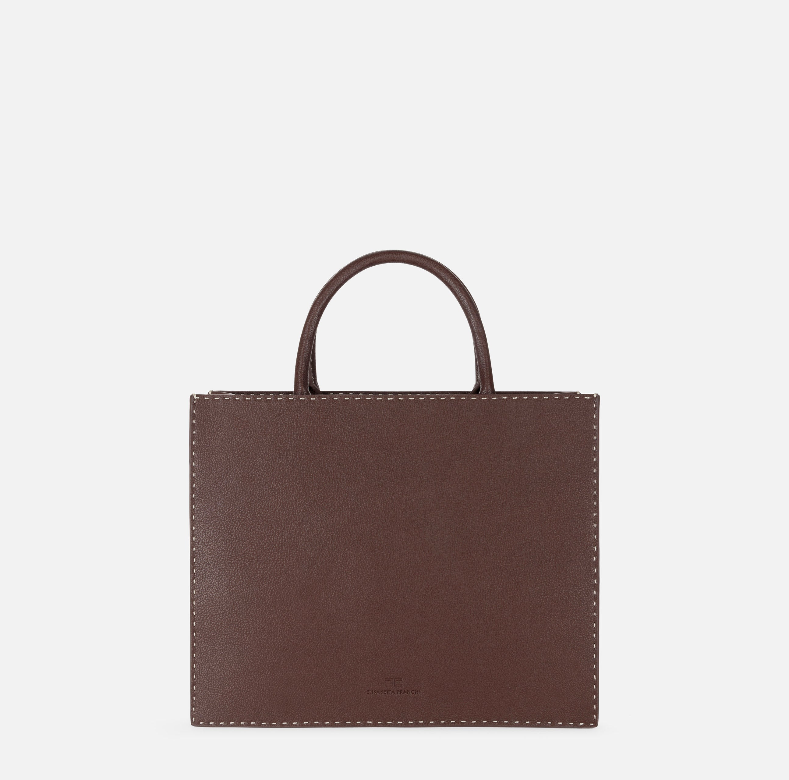 ELISABETTA FRANCHI Borsa Tote Media Impunture-Cacao