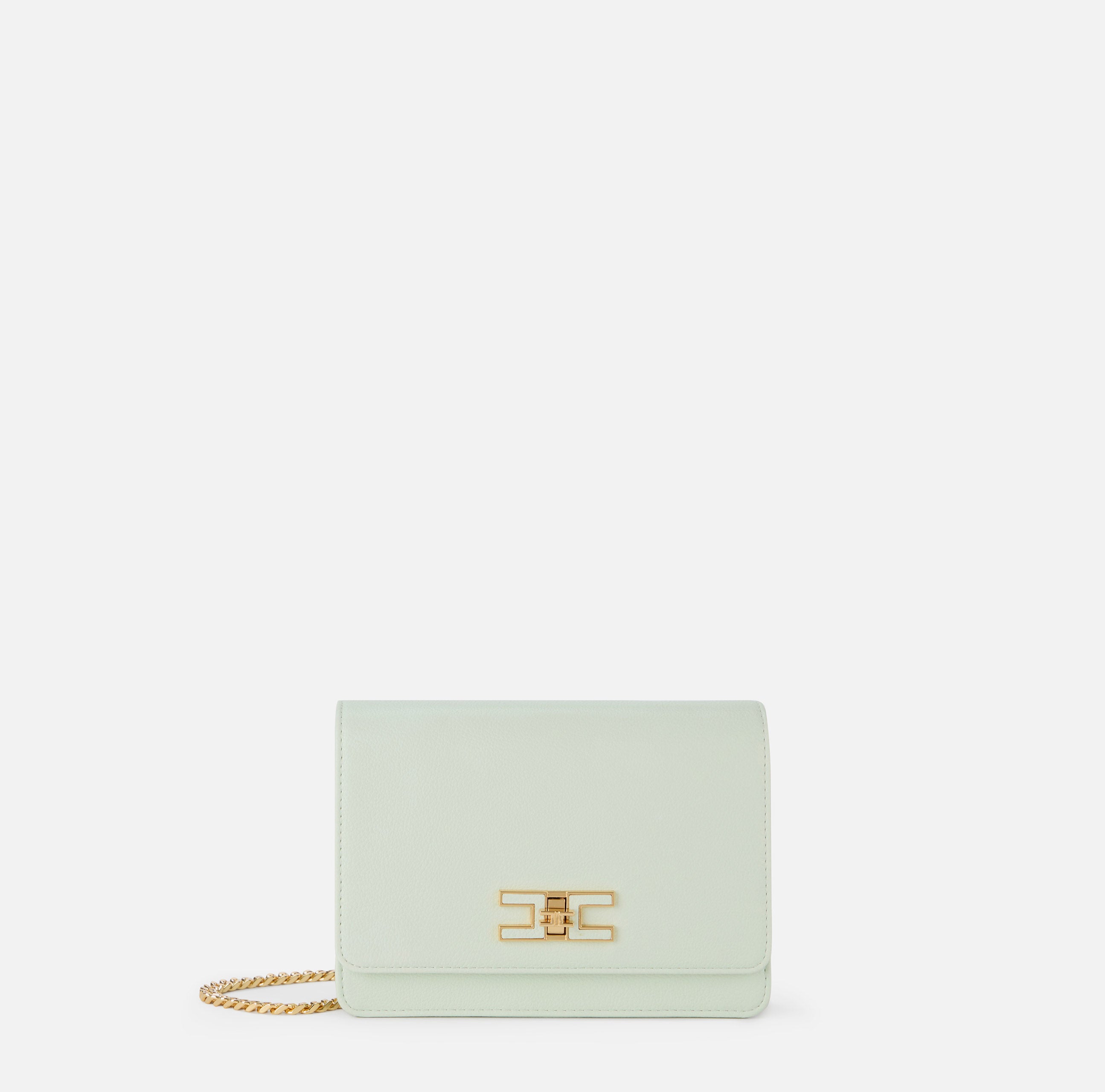 ELISABETTA FRANCHI Borsa Tracolla Piccola Placca Logo-Menta