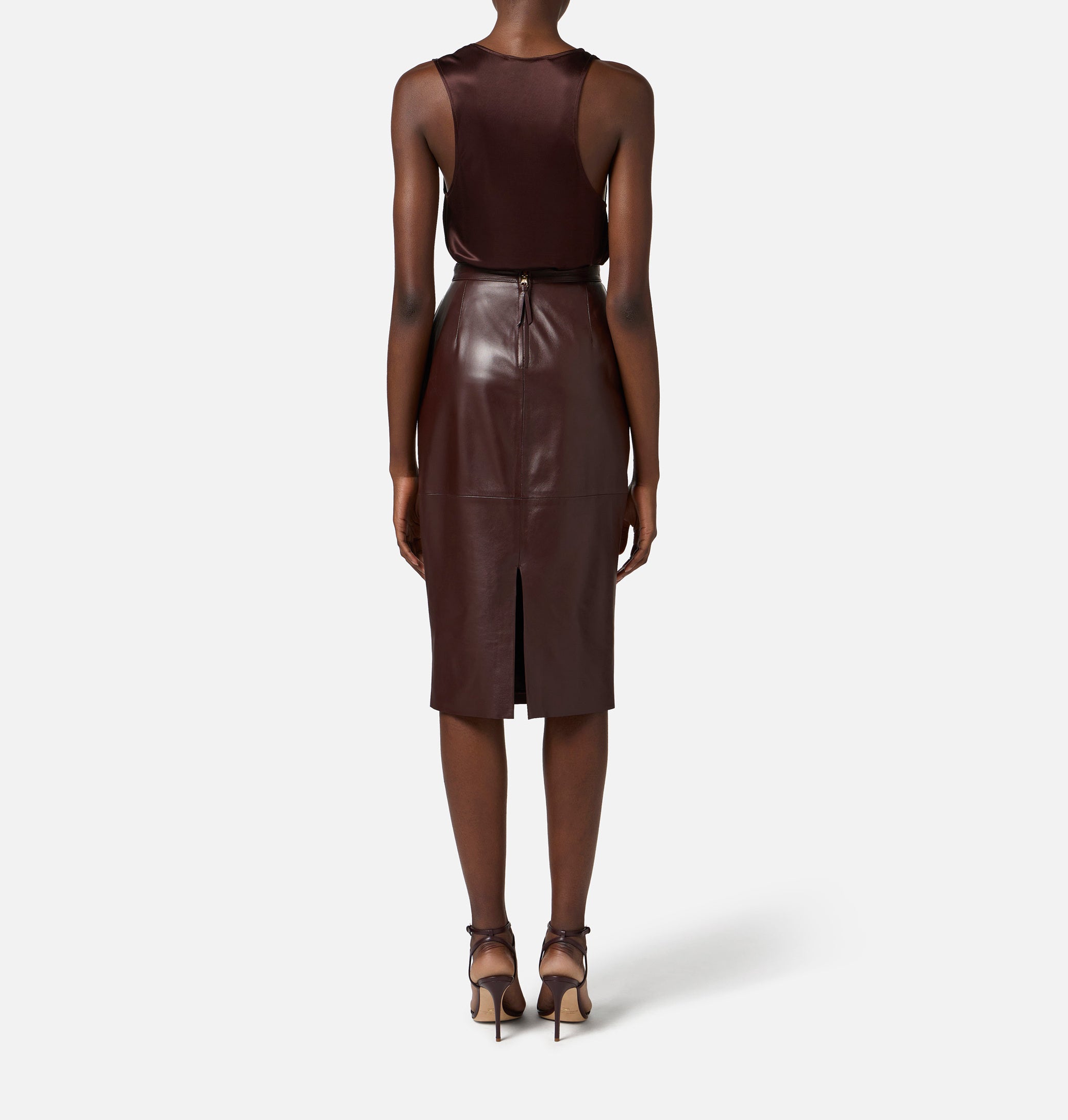 ELISABETTA FRANCHI Canotta Jersey-Cacao