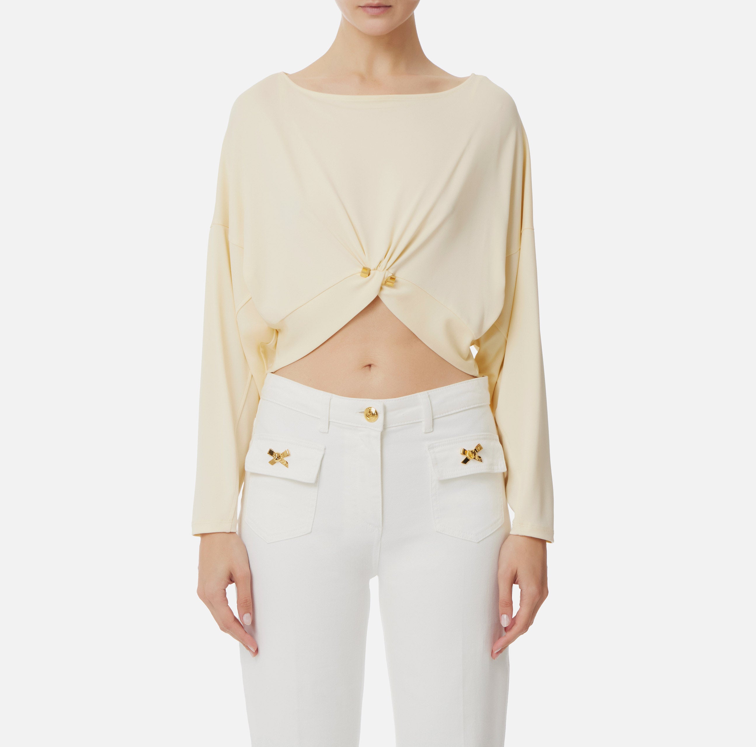 ELISABETTA FRANCHI Maglia Jersey Piercing-Lemonade