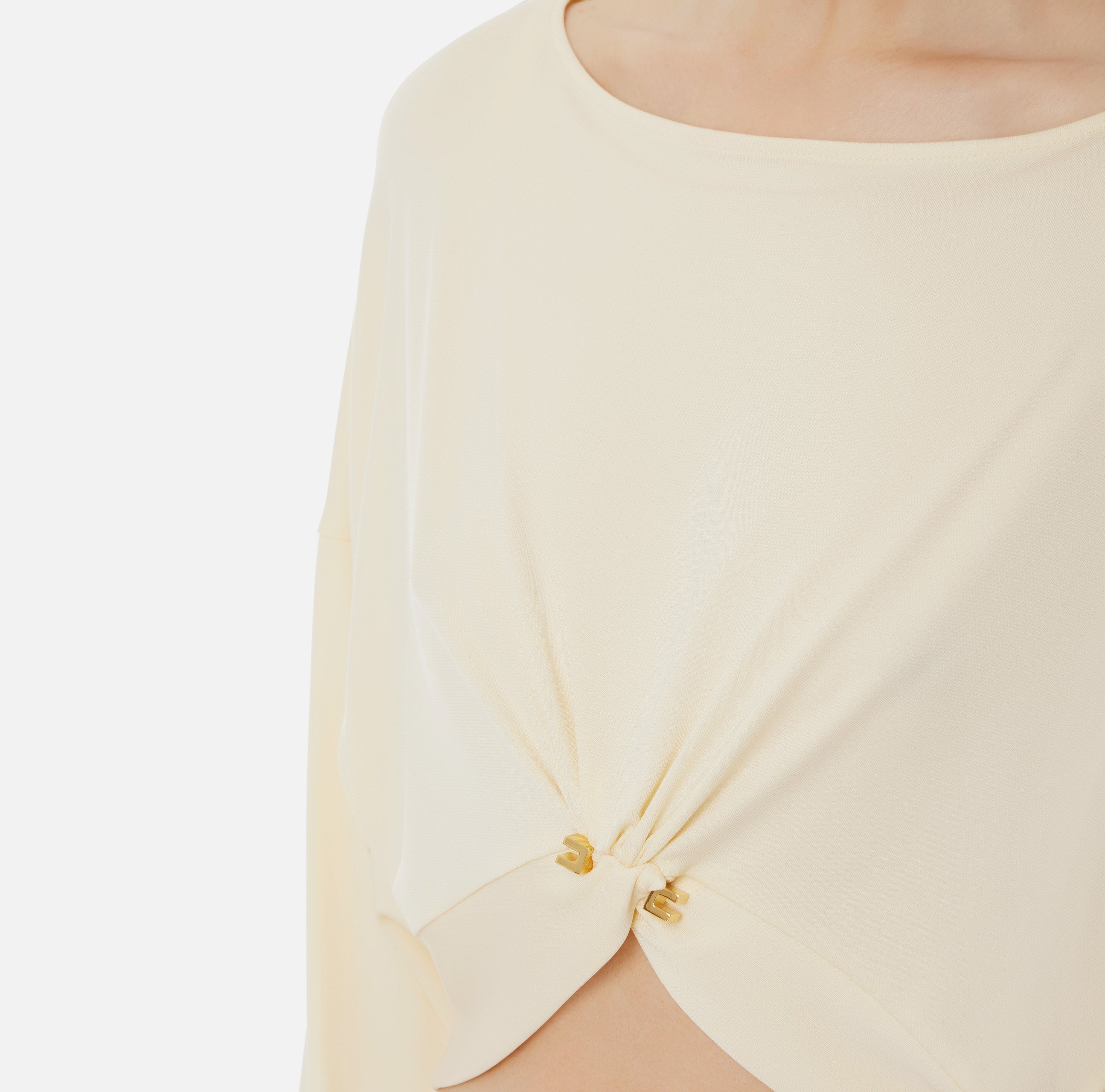 ELISABETTA FRANCHI Maglia Jersey Piercing-Lemonade