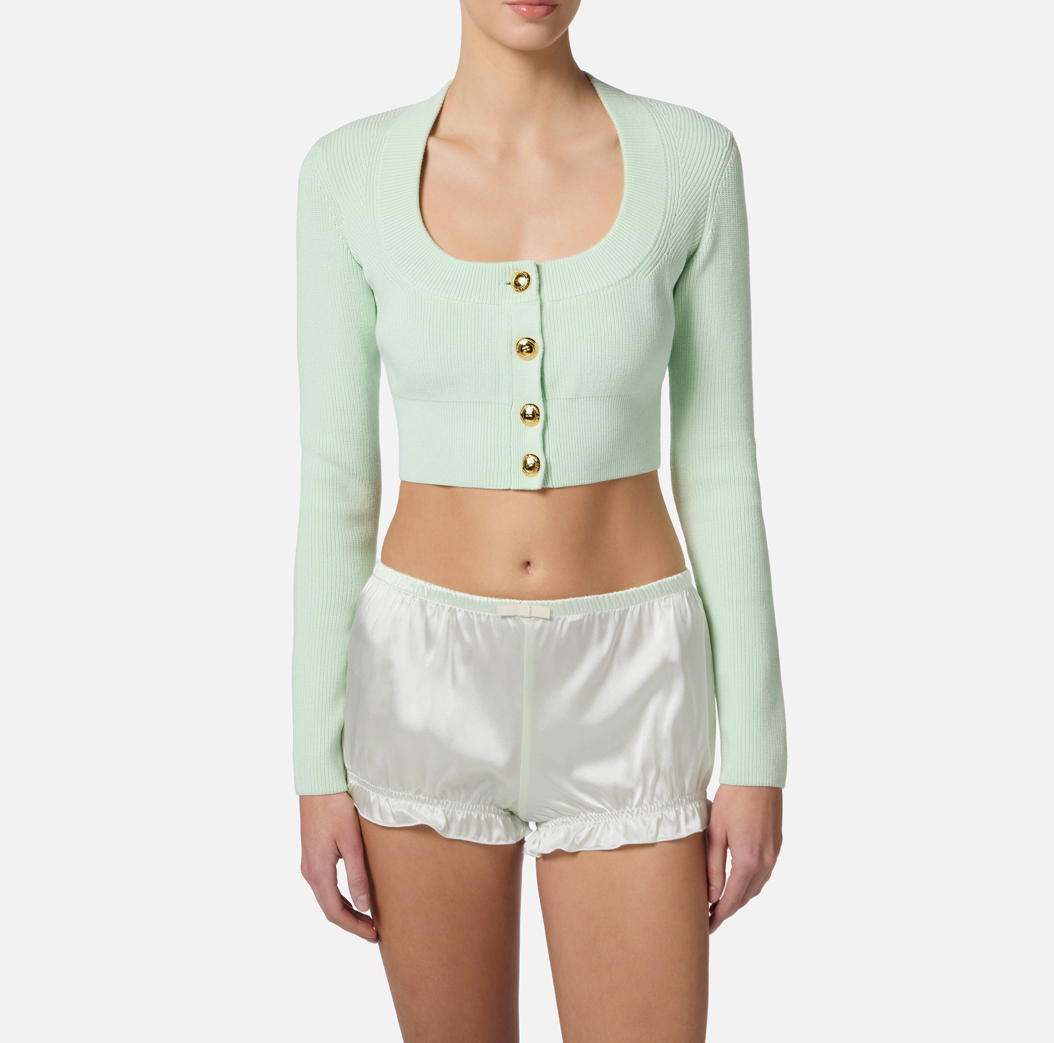 ELISABETTA FRANCHI Cardigan Viscosa Bottoni-Menta