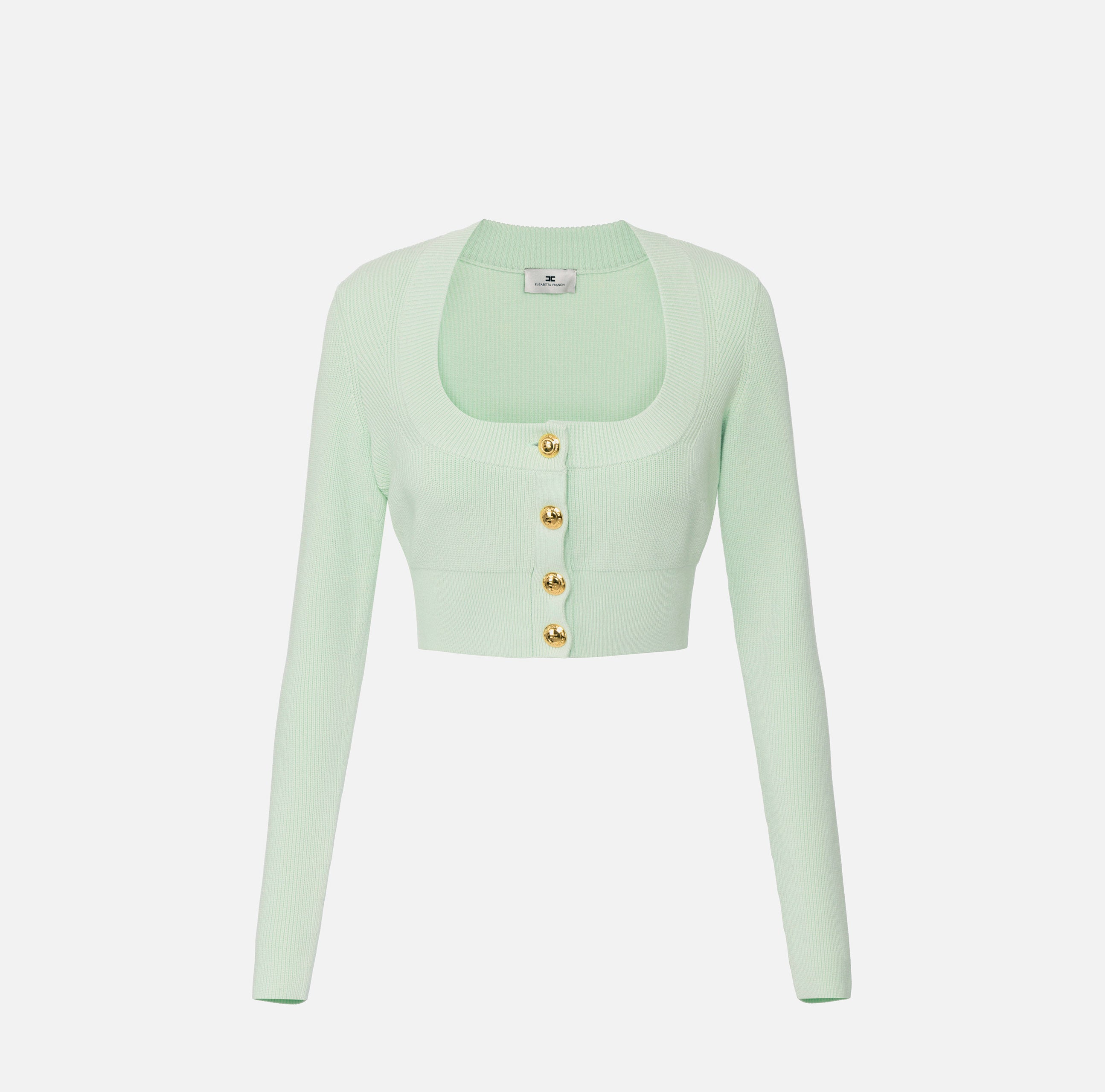 ELISABETTA FRANCHI Cardigan Viscosa Bottoni-Menta