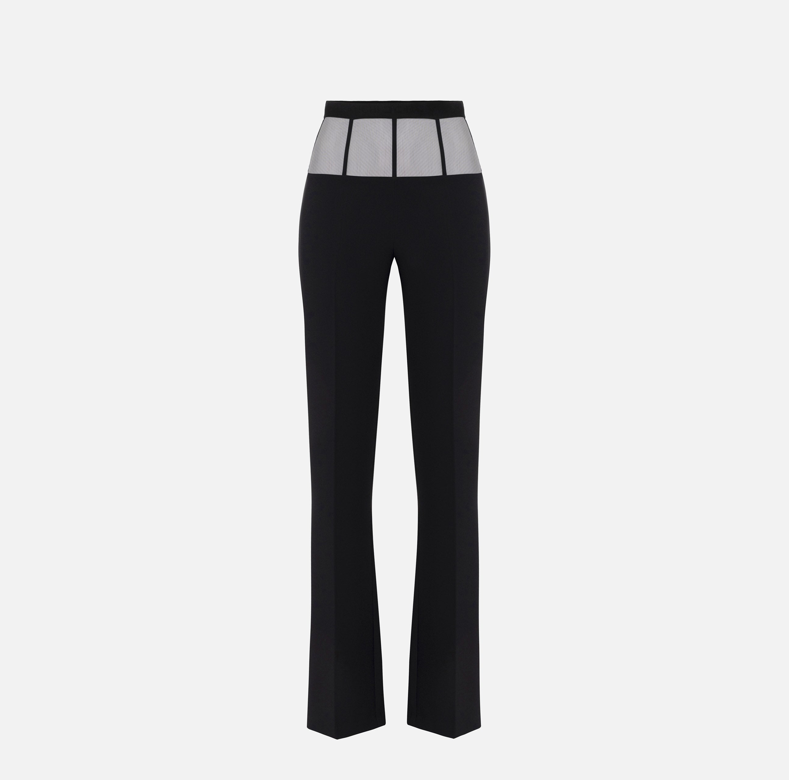 ELISABETTA FRANCHI Pantalone Crêpe Tulle-Nero