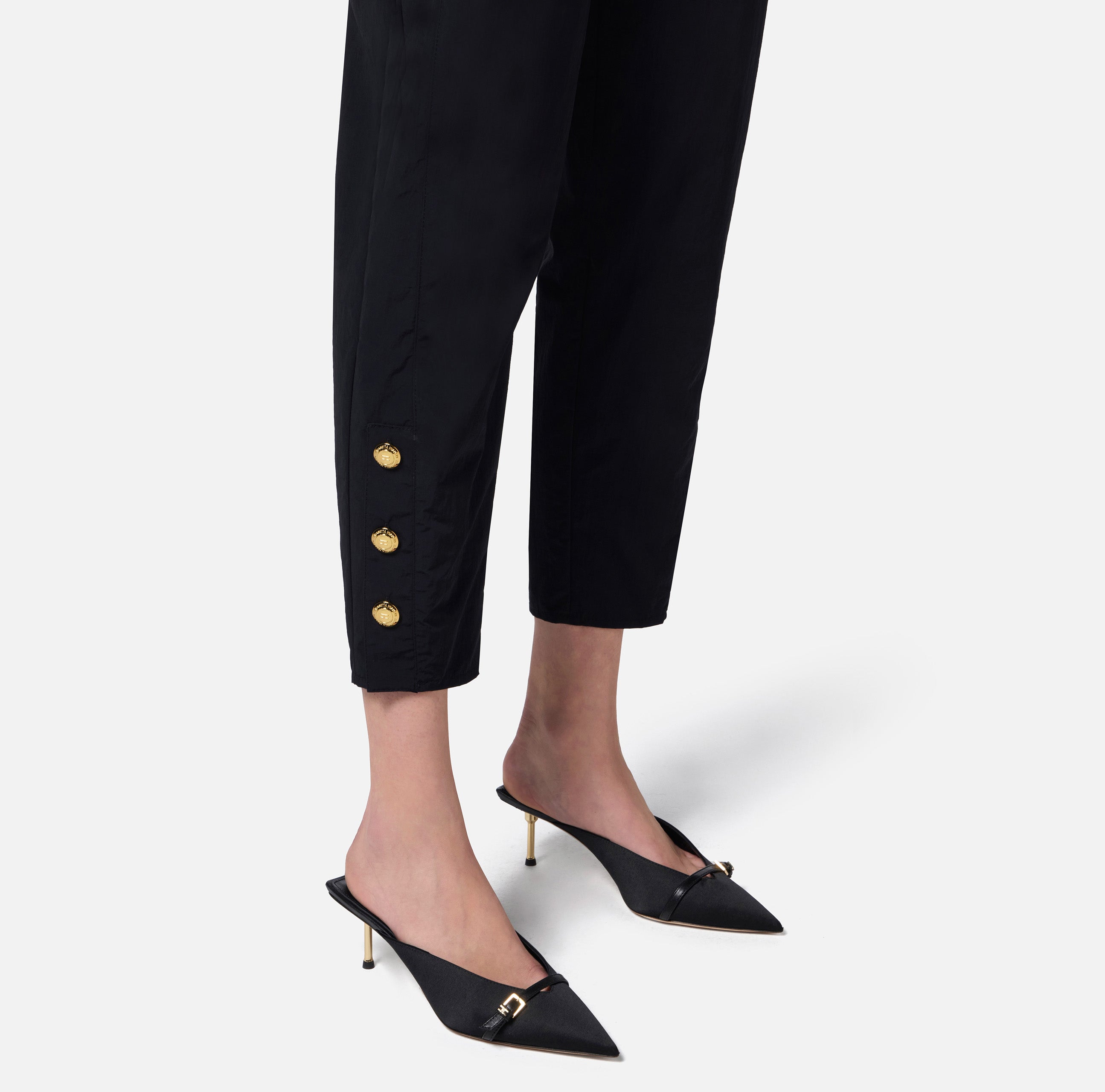 ELISABETTA FRANCHI Pantalone Vela Tecnica Cintura-Nero