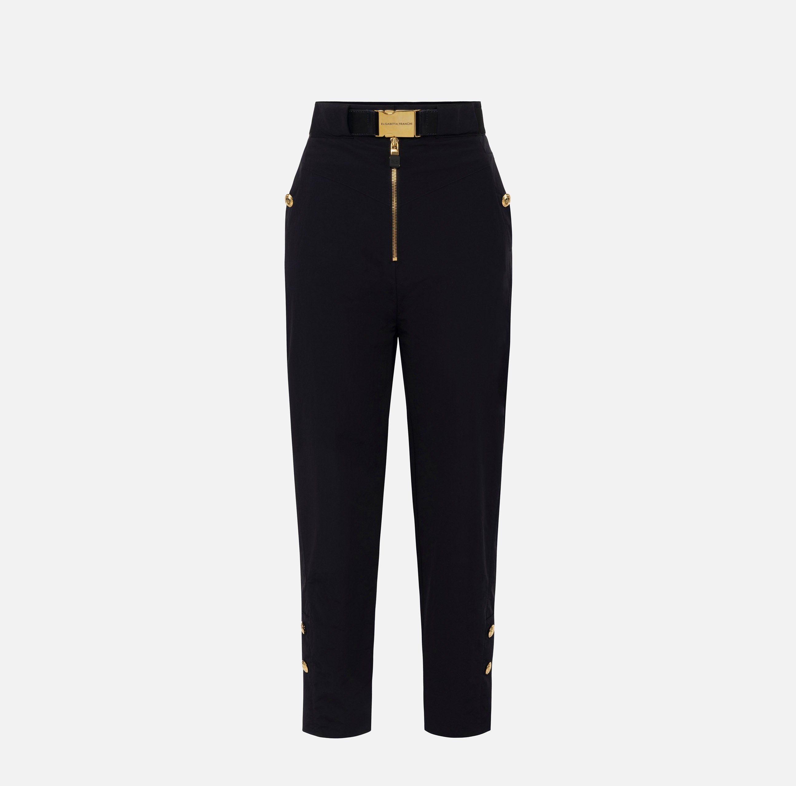 ELISABETTA FRANCHI Pantalone Vela Tecnica Cintura-Nero