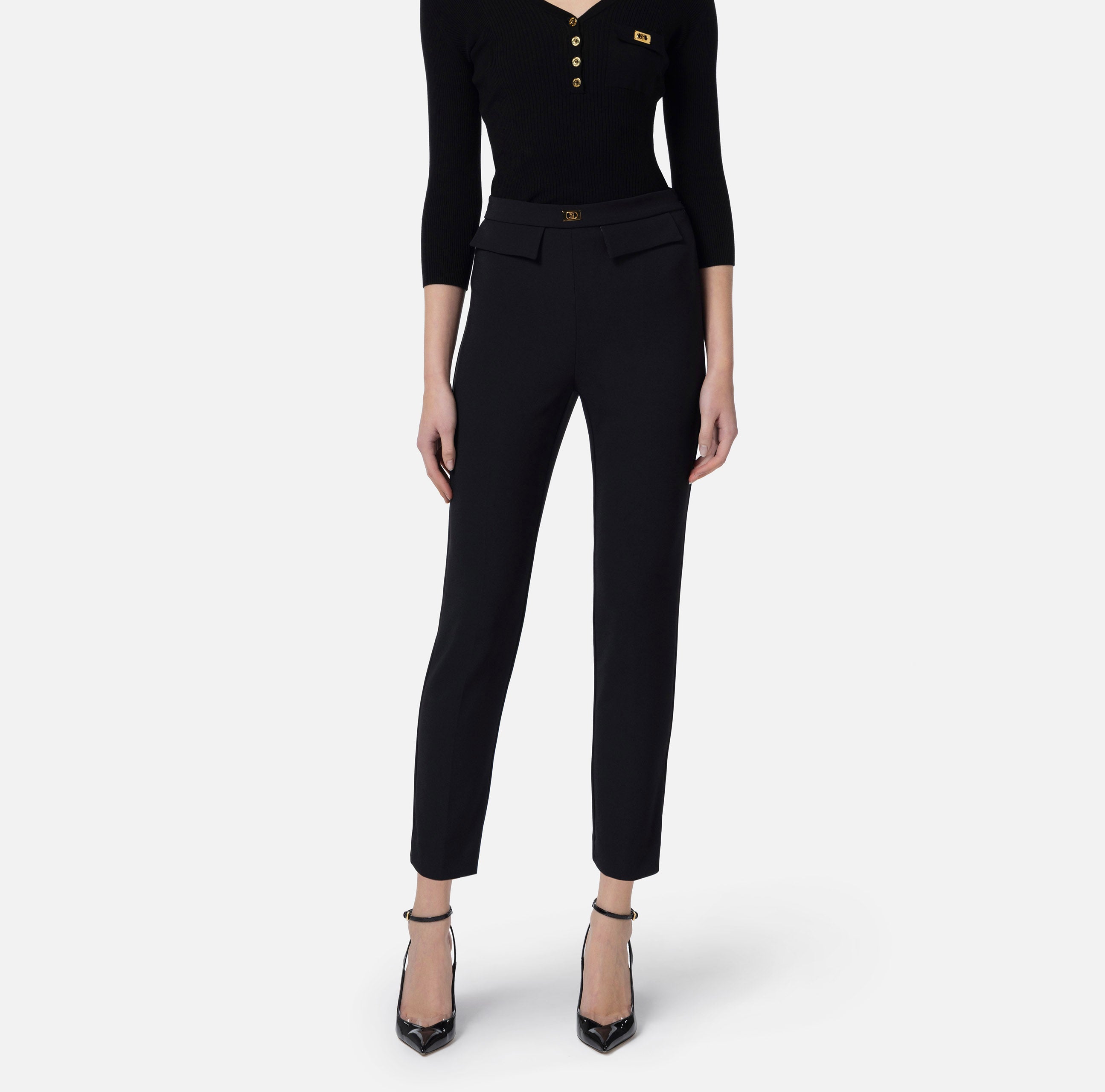 ELISABETTA FRANCHI Pantalone Matita Crêpe-Nero