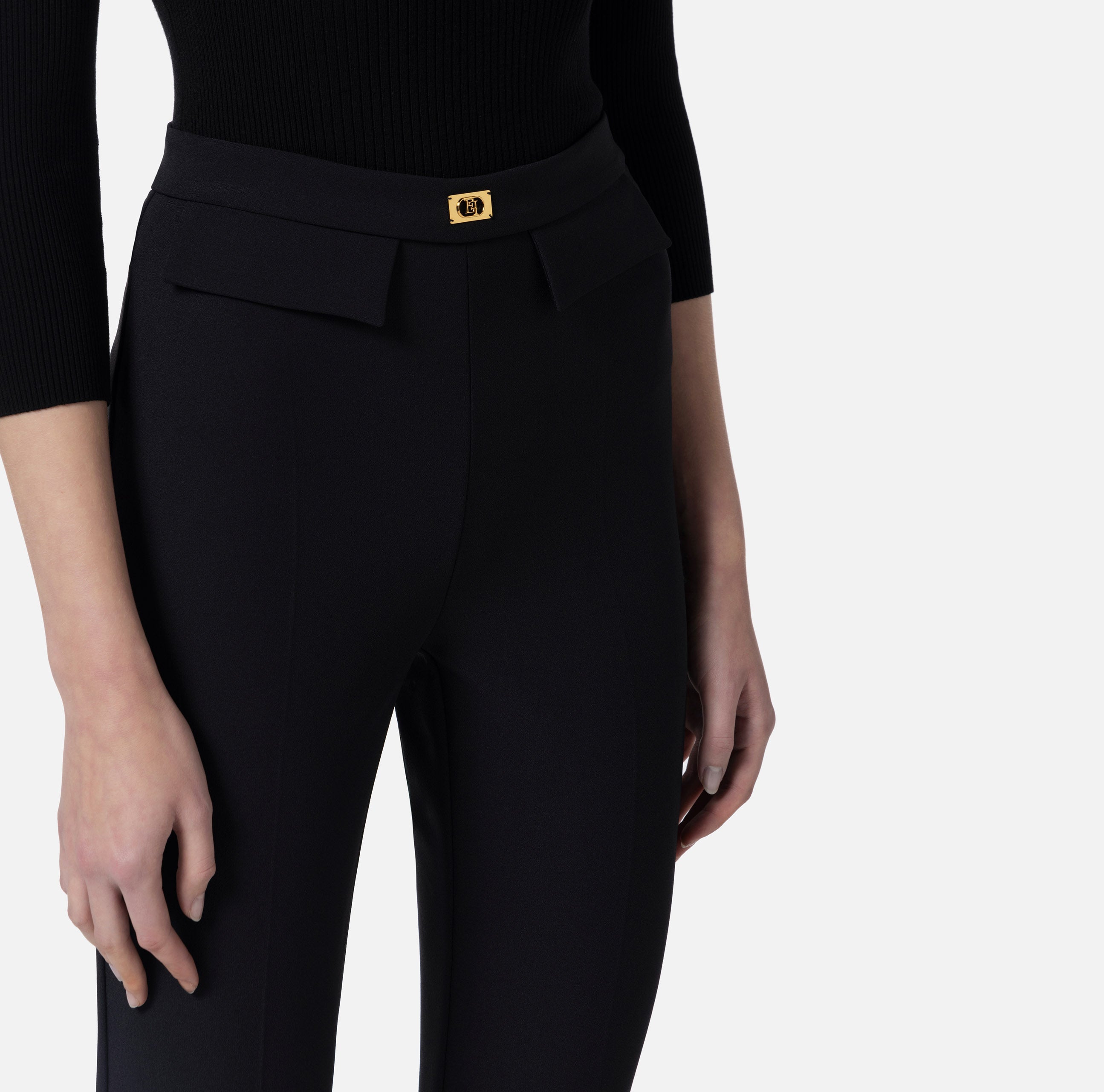 ELISABETTA FRANCHI Pantalone Matita Crêpe-Nero