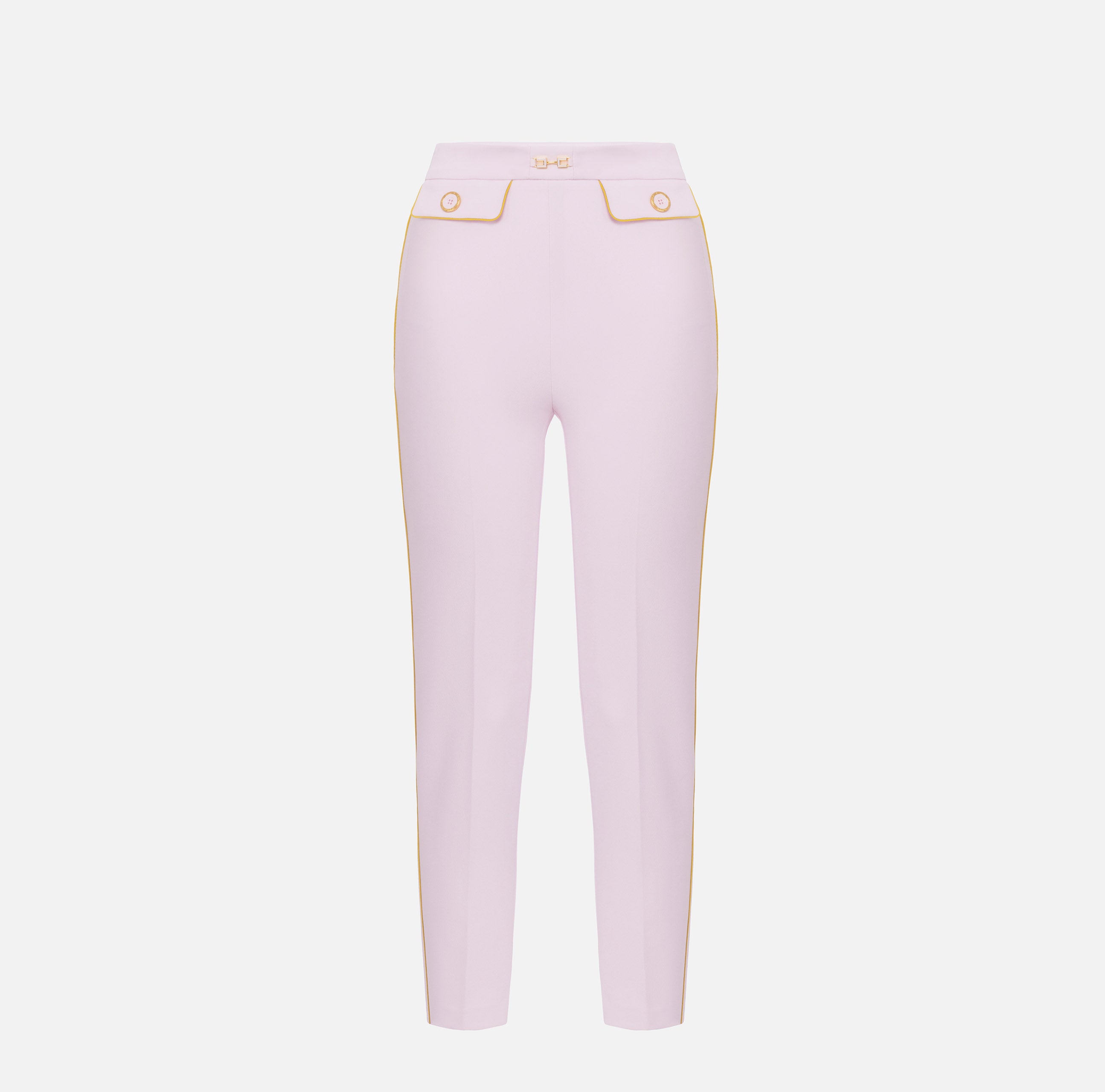 ELISABETTA FRANCHI Pantalone Crêpe Morsetto-Quarzo Curry