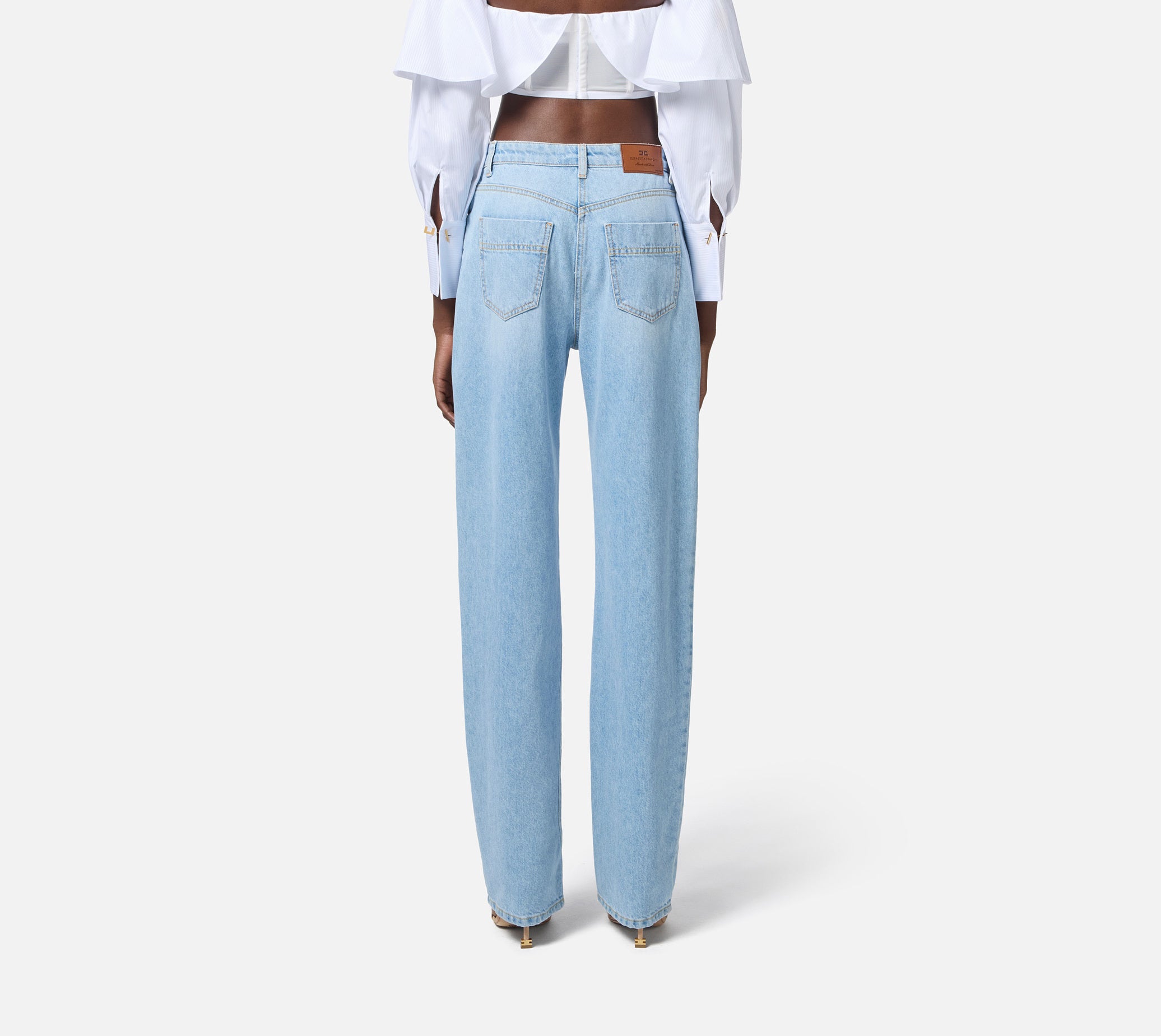 ELISABETTA FRANCHI Jeans Boyfriend Lucchetto-Light Blue