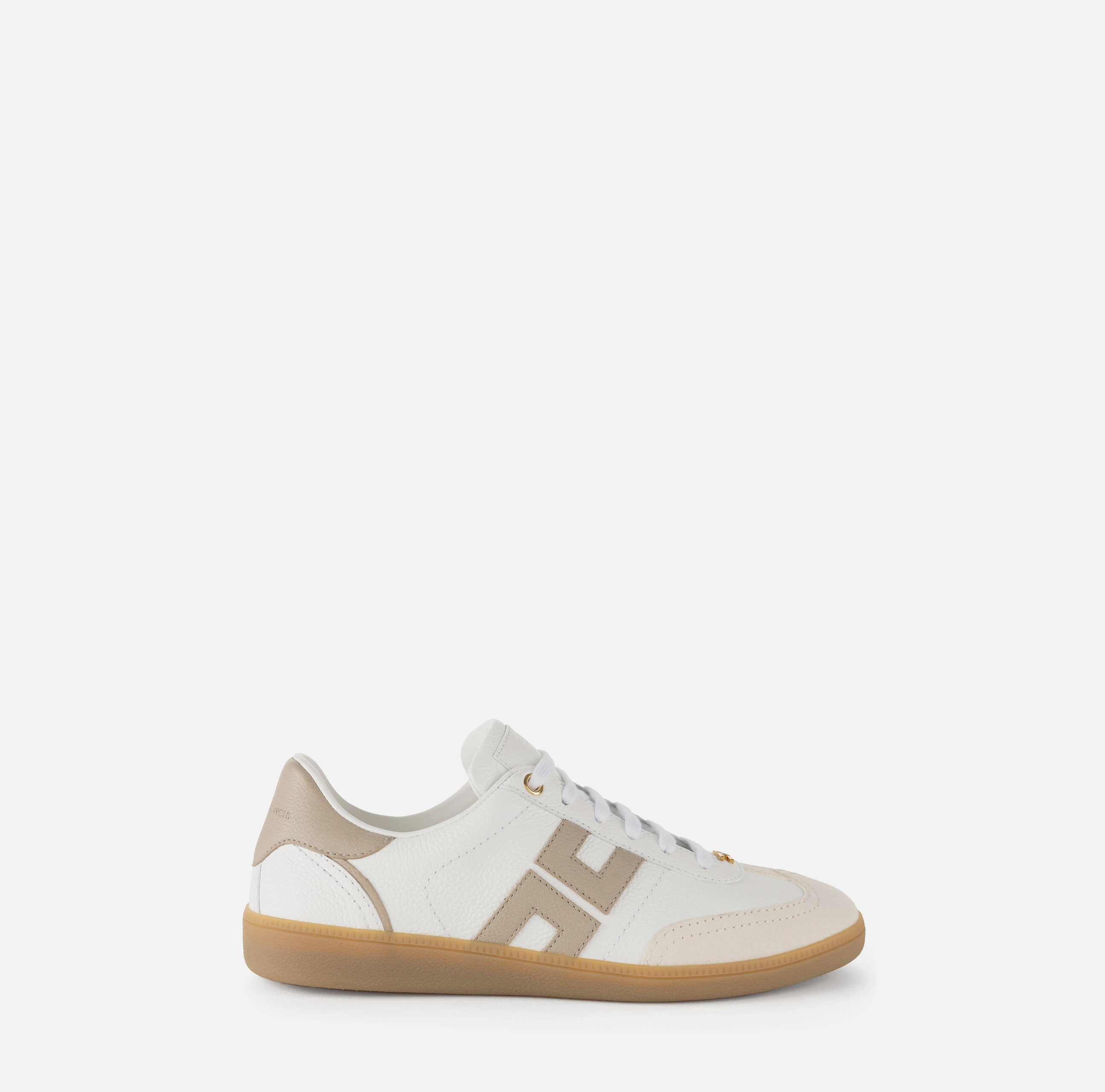 ELISABETTA FRANCHI Sneaker Pelle Logo-Avorio Greige