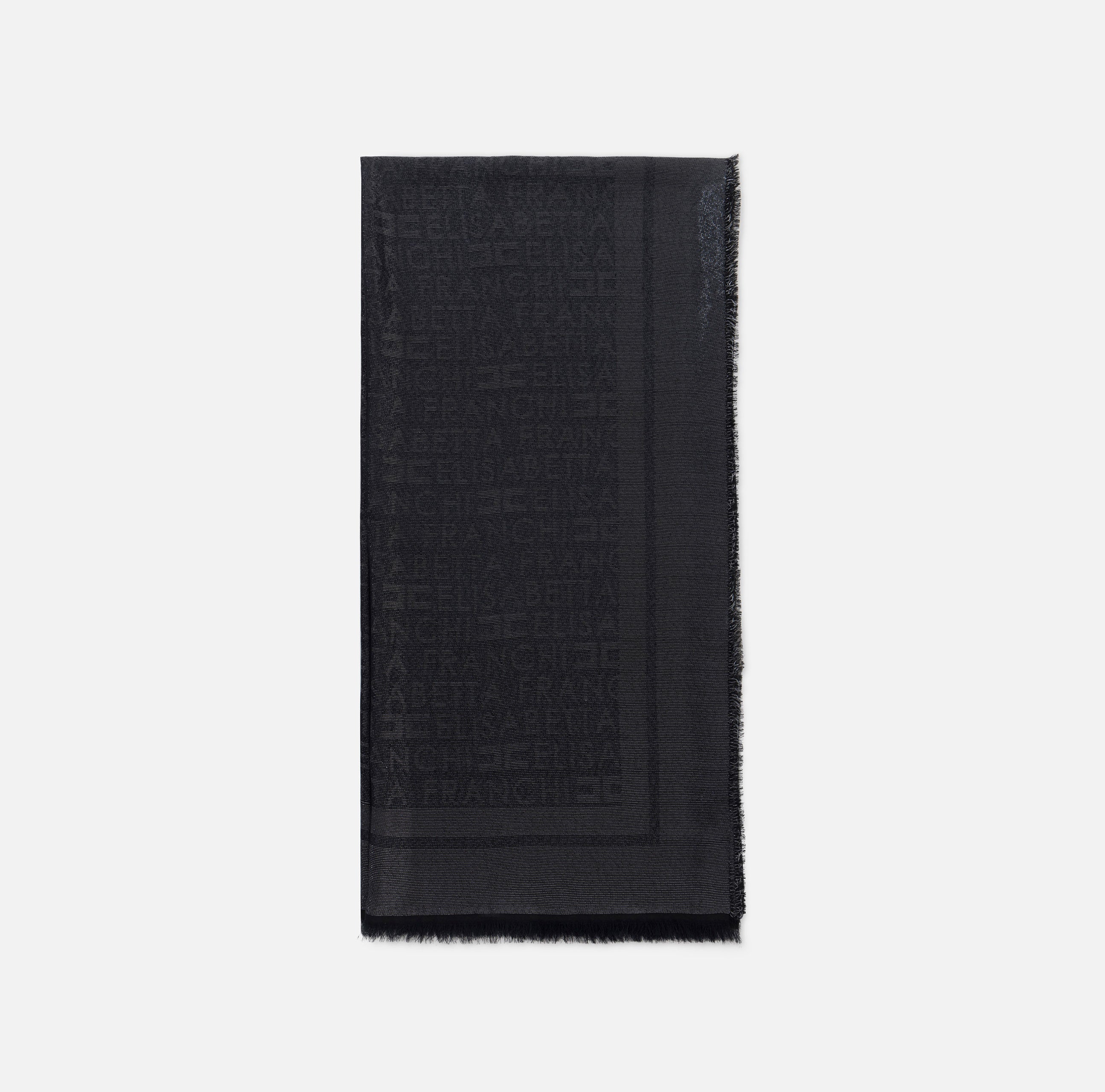 ELISABETTA FRANCHI Pashmina Grande Lurex Jacquard Logo-Nero