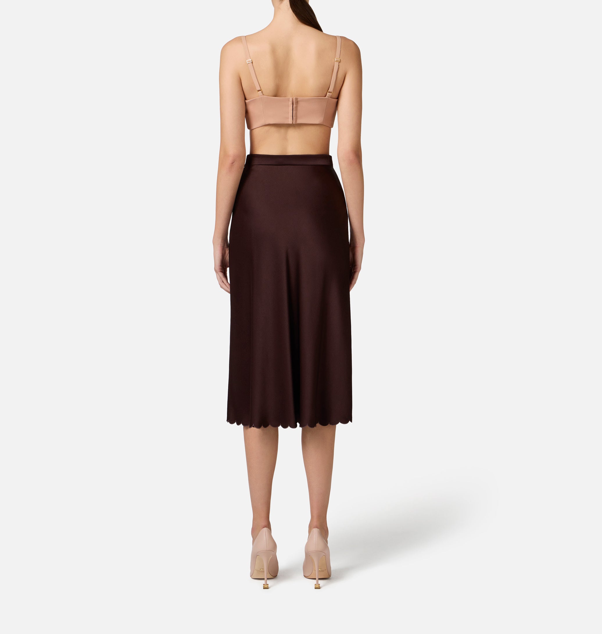 ELISABETTA FRANCHI Top Crêpe Fiocchi Raso-Nudo