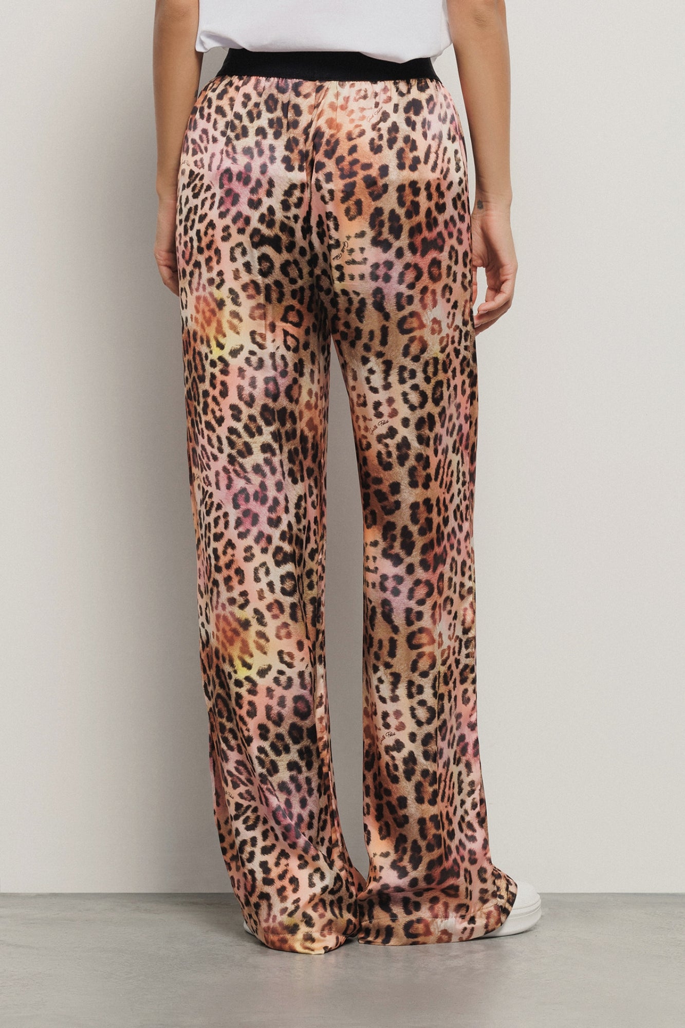 GAELLE PARIS Pantalone Donna Raso Stampato Animalier-Macula Multicolor