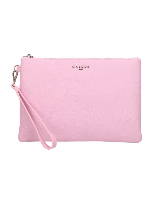 GAELLE PARIS Reg Pochette Ecopelle Logo Metallo-Rosa