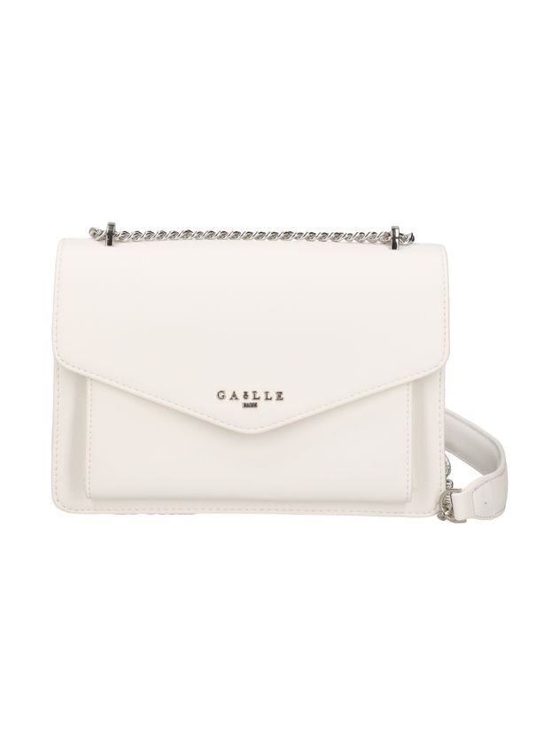 GAELLE PARIS Reg Shoulder Strap Logo Metallo-Bianco