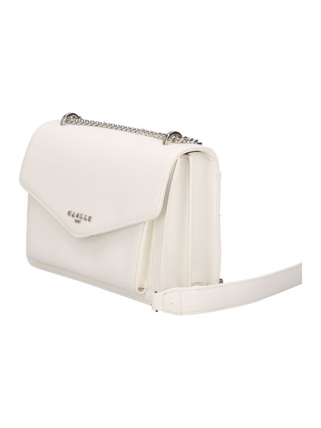 GAELLE PARIS Reg Shoulder Strap Logo Metallo-Bianco