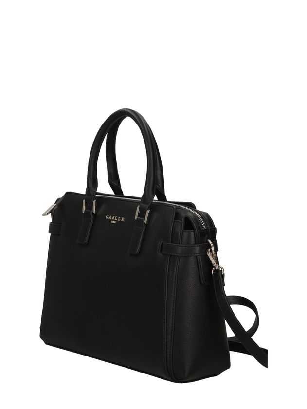 GAELLE PARIS Maxi Shoulder Strap Ecopelle Saffiano-Nero