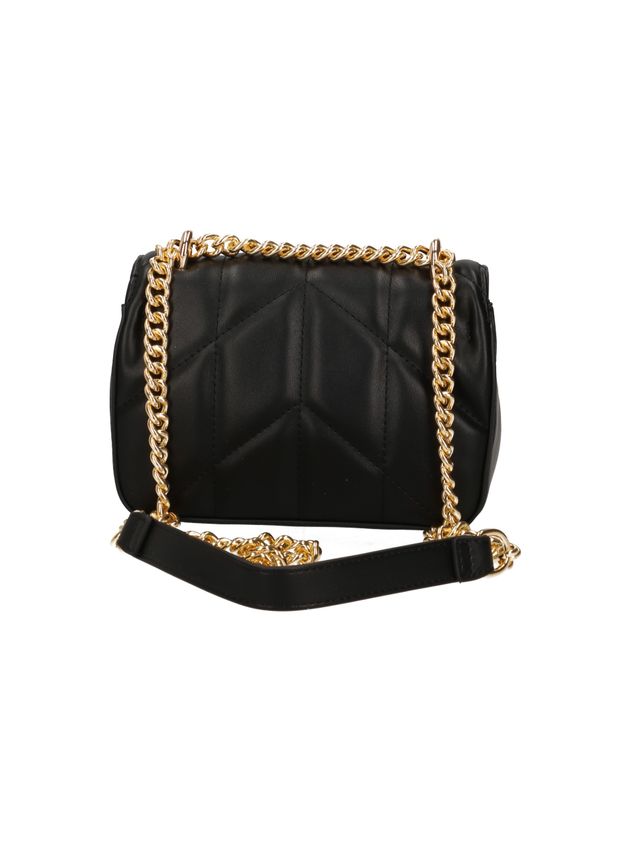 GAELLE PARIS Borsa Mini Shoulder Strap Matelassè Logo Metallo-Nero