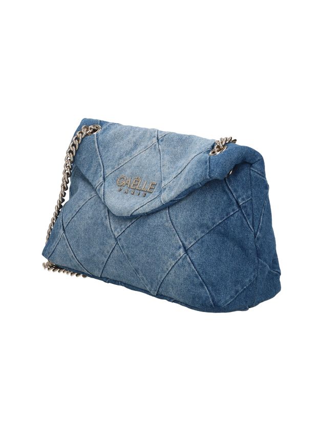 GAELLE PARIS Borsa Reg Shoulder Strap Denim Rombi-Light Blue