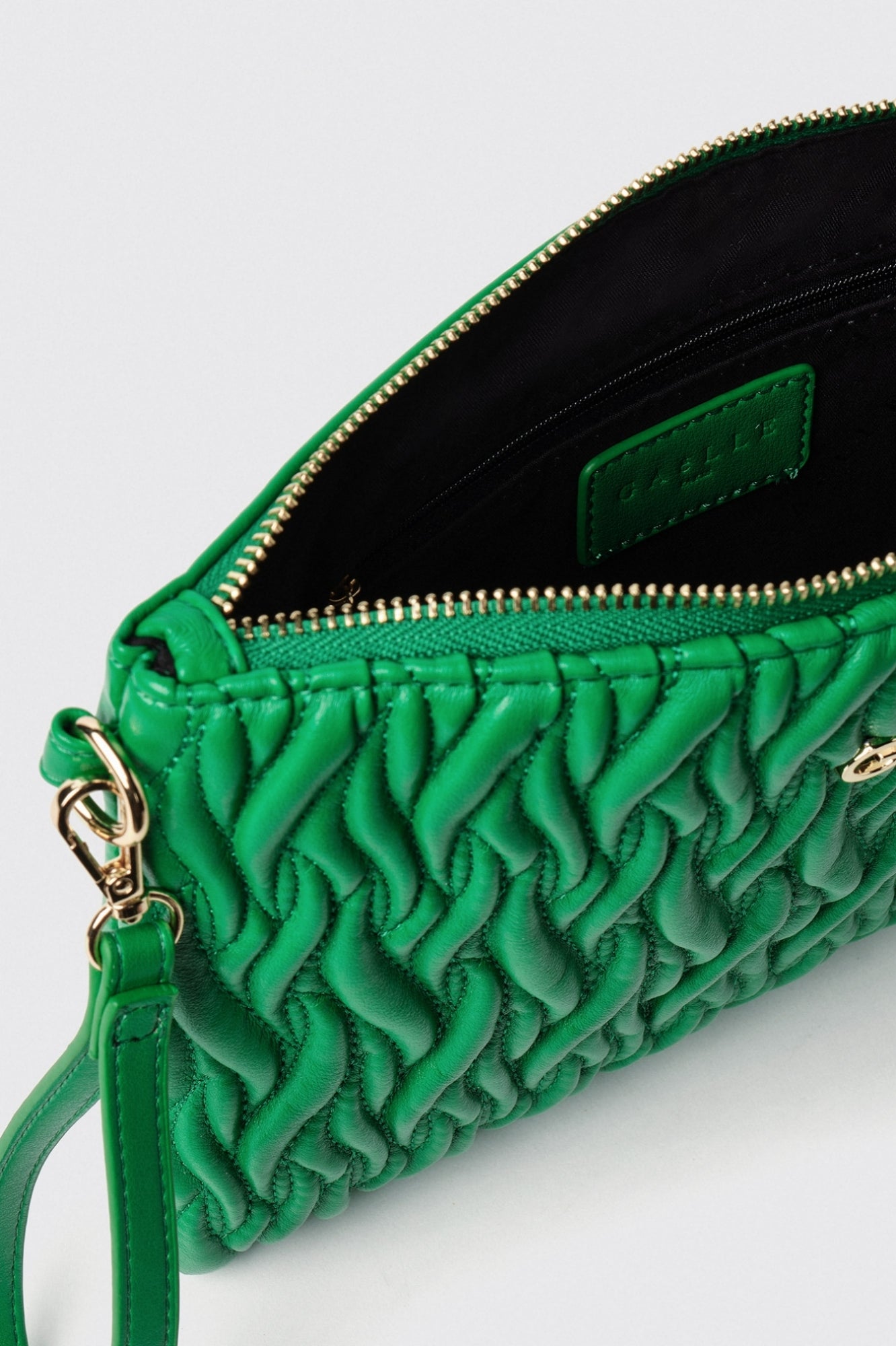 GAELLE PARIS Reg Pochette Plissè Logo Metallo-Verde