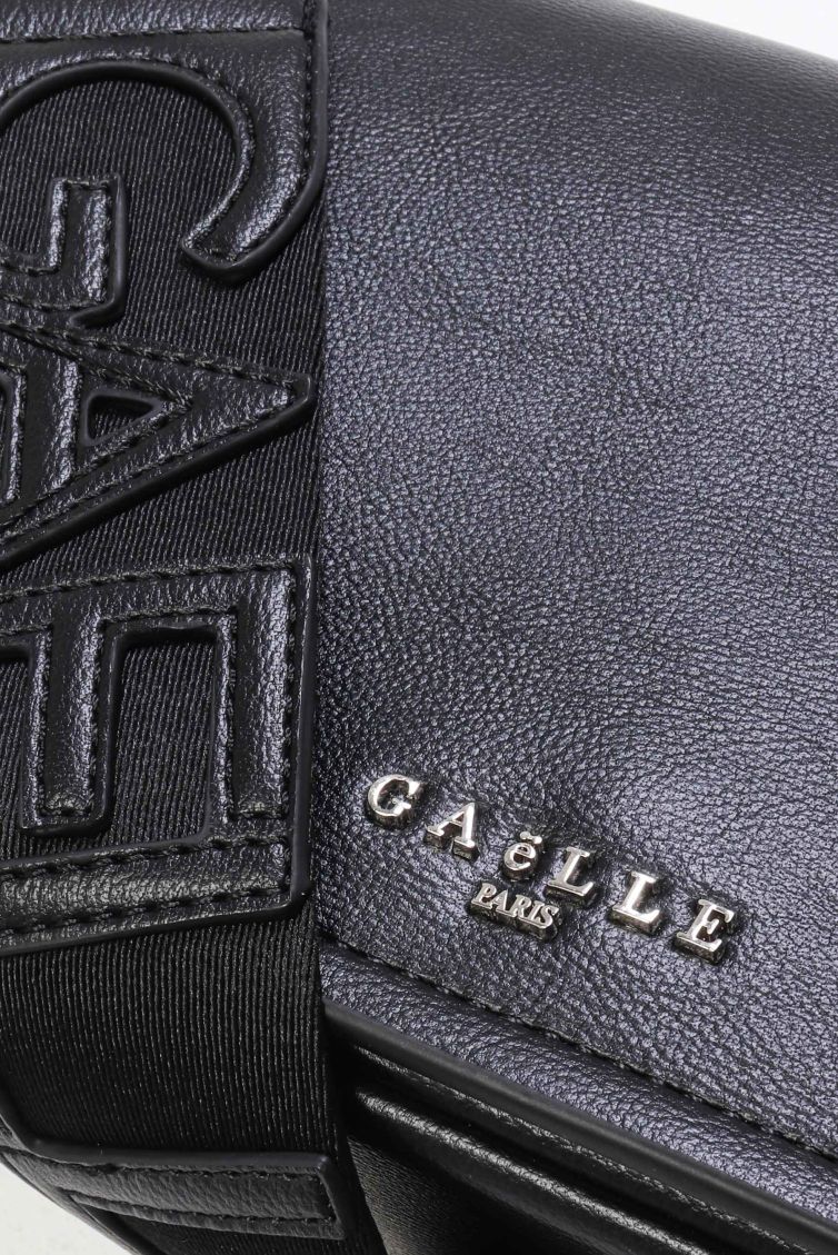 GAELLE PARIS Borsa Mini Shoulder Strap Logo Metallo Tracolla Personalizzata-Nero