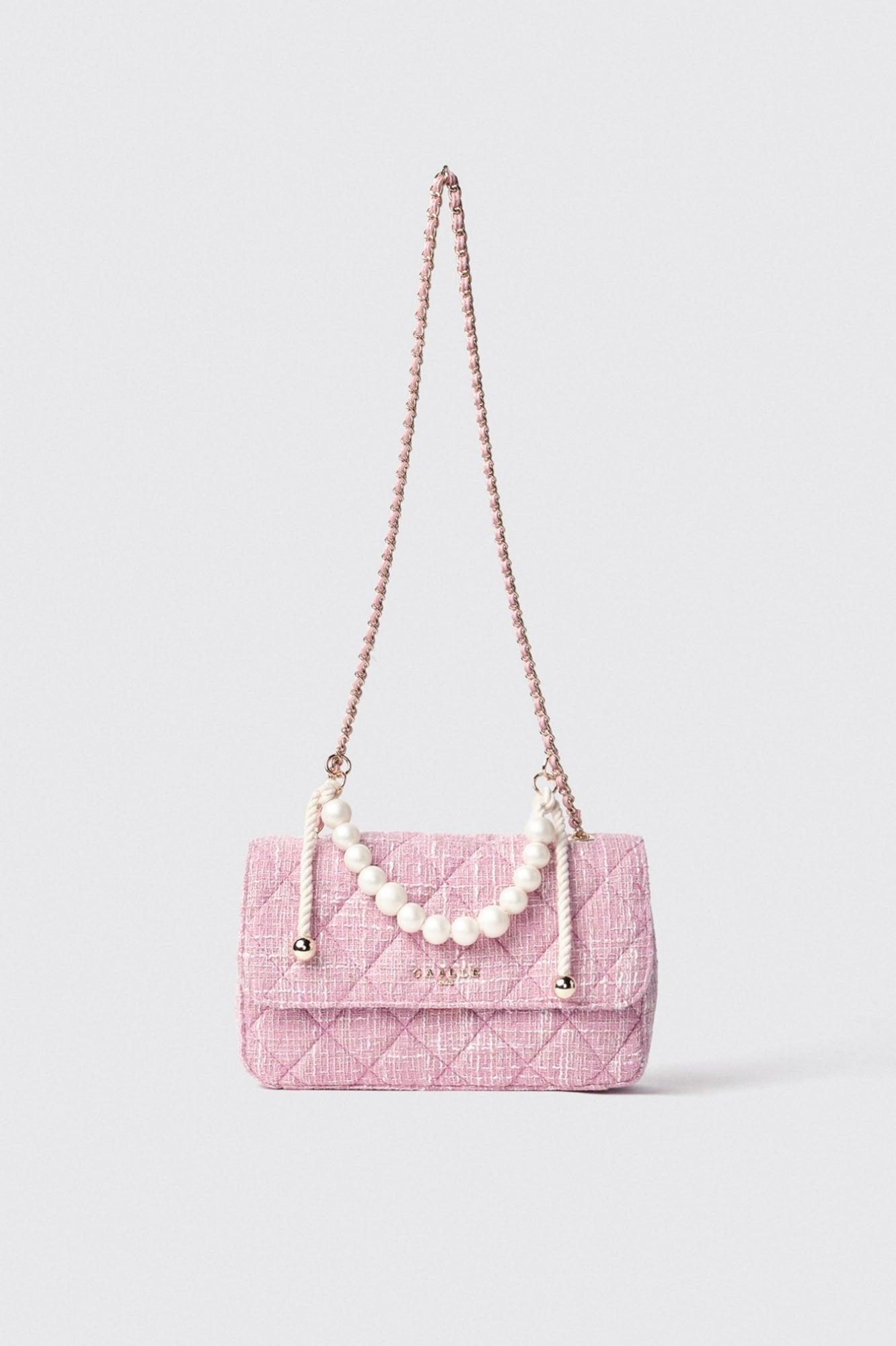 GAELLE PARIS Borsa Reg Shoulder Strap Logo Metallo Tracolla Perle-Rosa