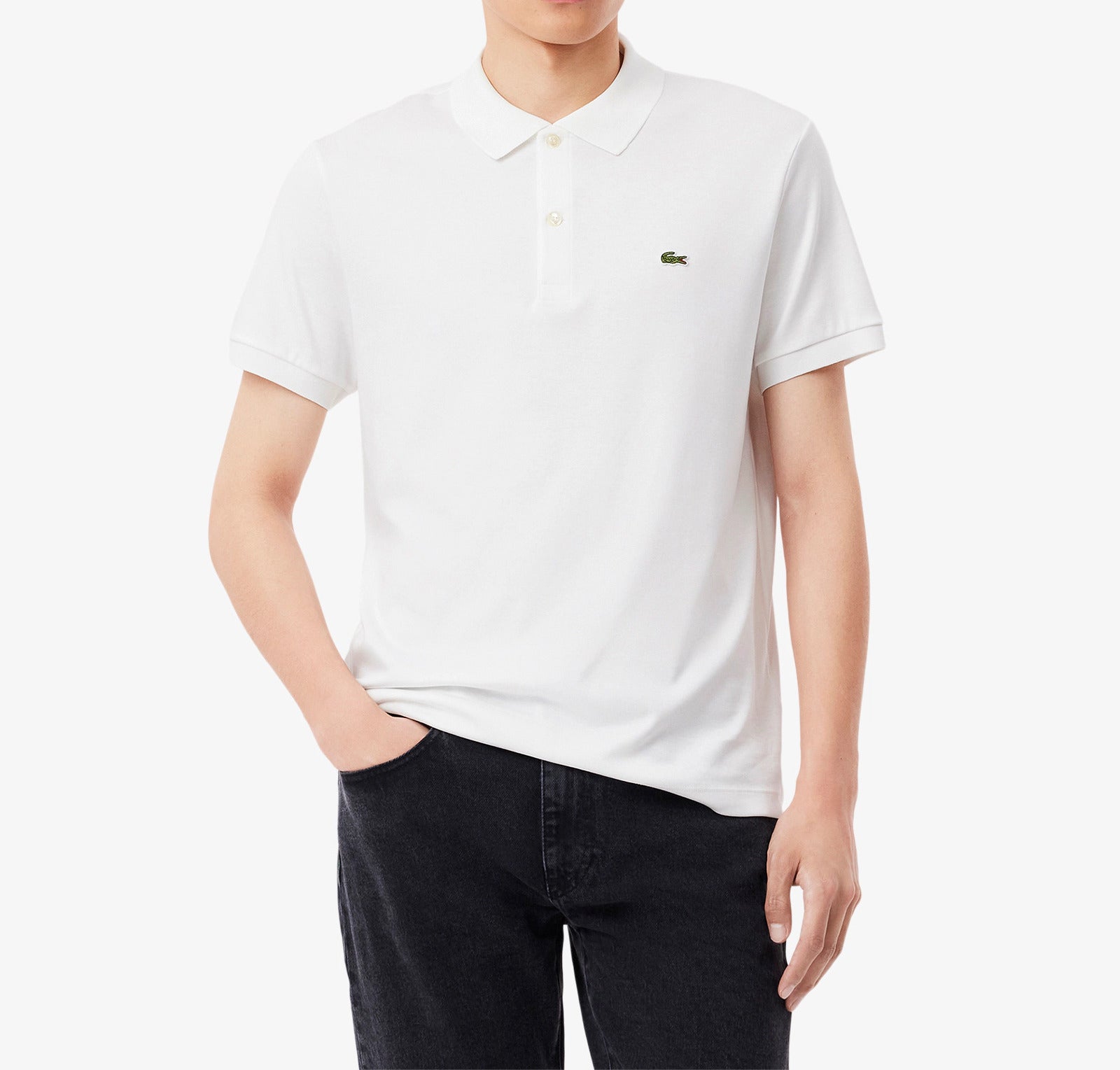 LACOSTE Polo Uomo Cotone Pima-Bianco