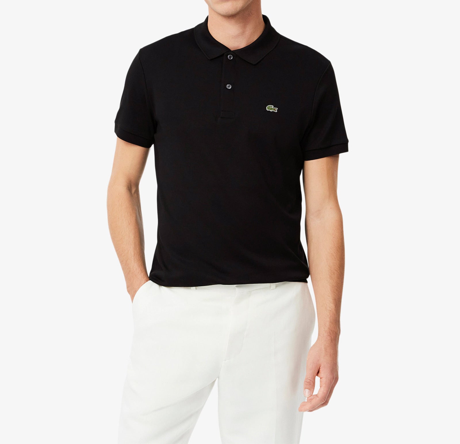 LACOSTE Polo Uomo Cotone Pima-Nero