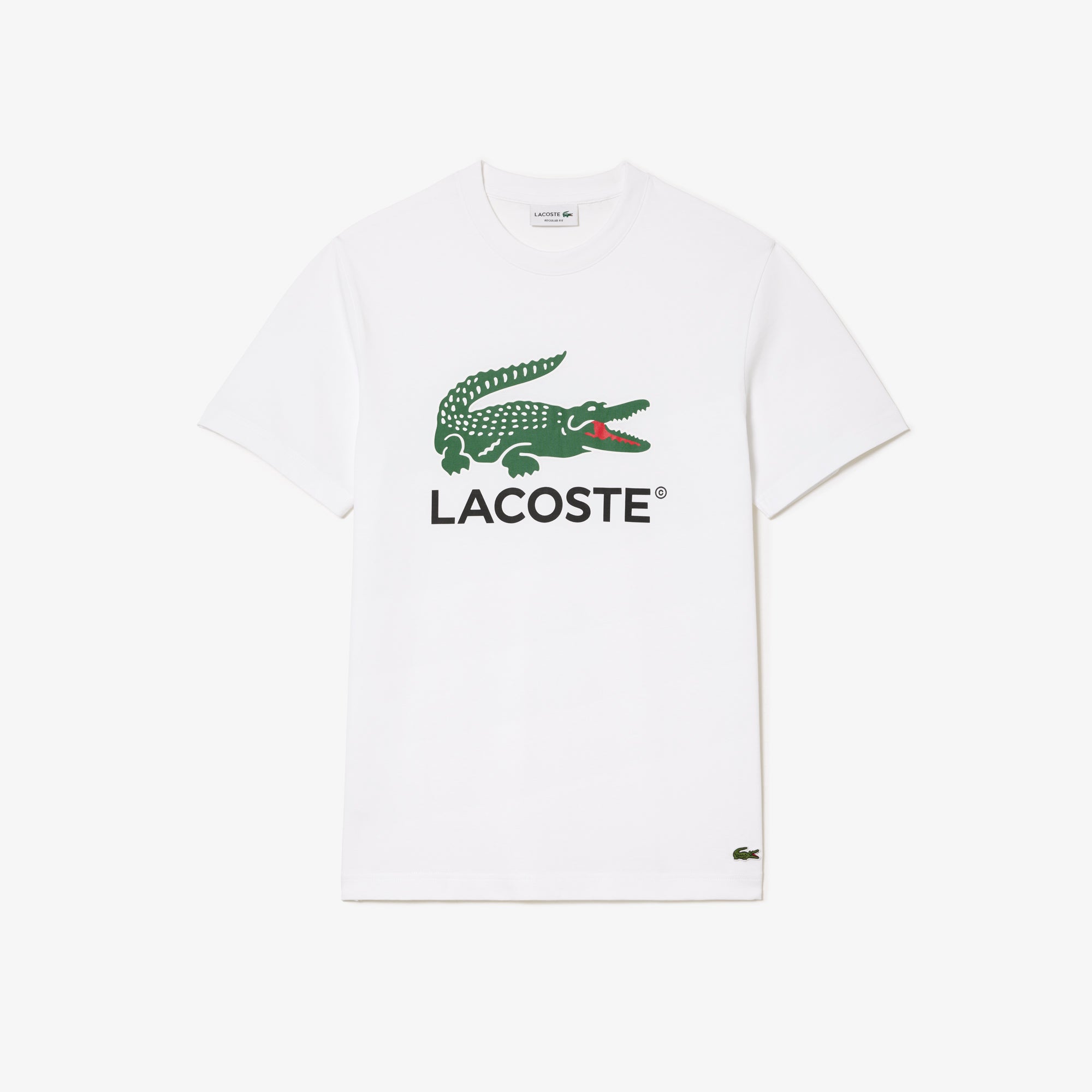 LACOSTE T-Shirt Uomo Maxi Logo-Bianco