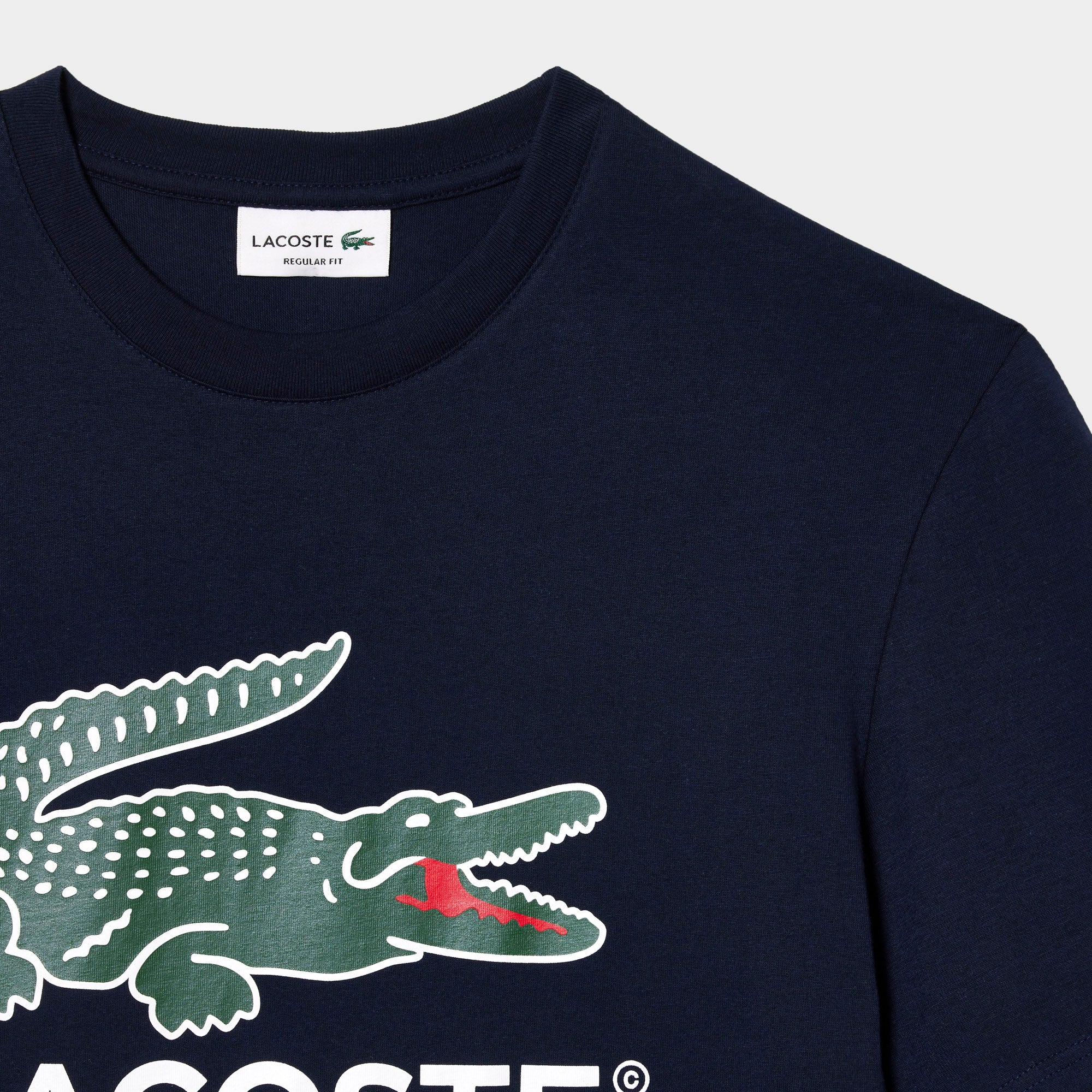 LACOSTE T-Shirt Uomo Maxi Logo-Blu Navy