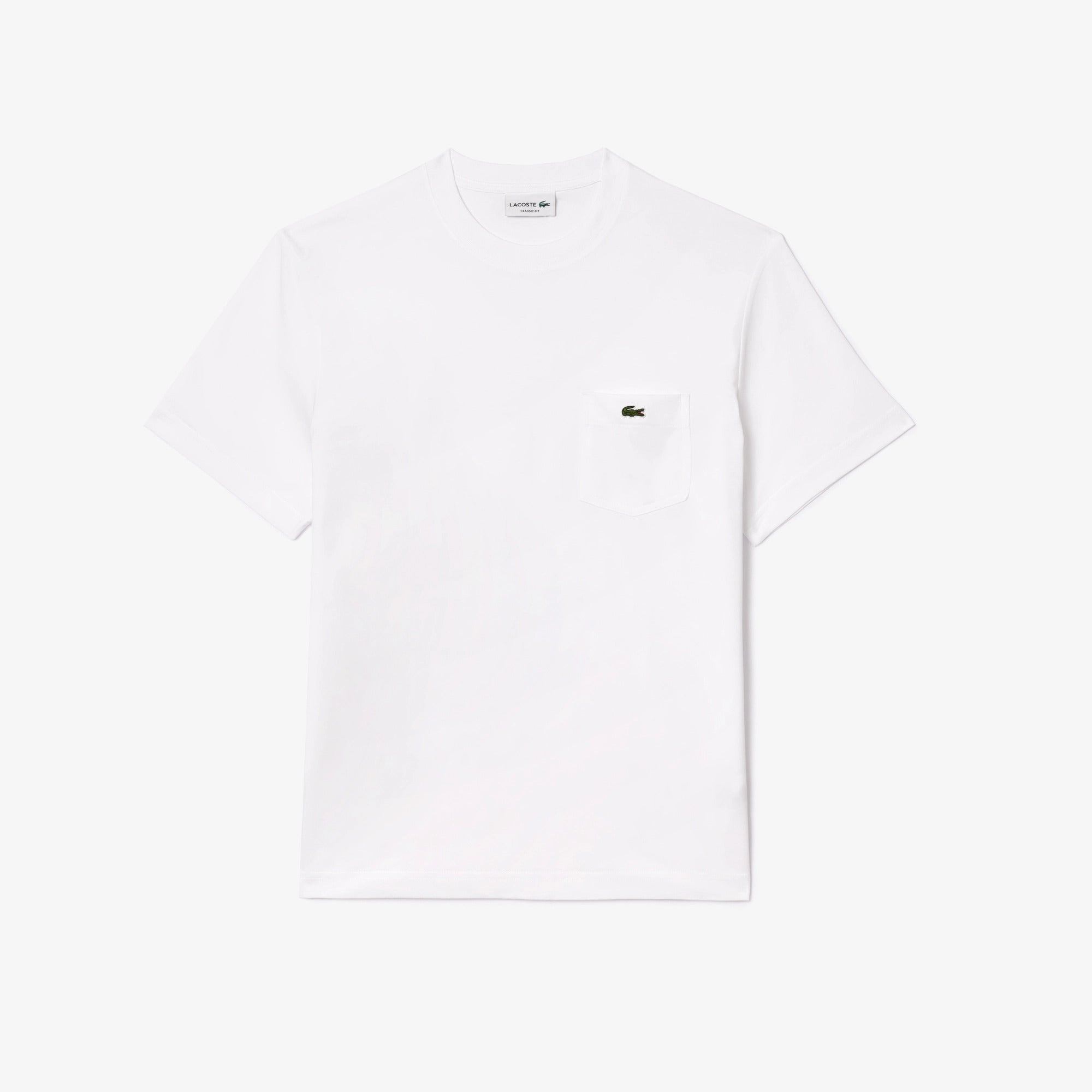 LACOSTE T-Shirt Uomo Taschino-Bianco