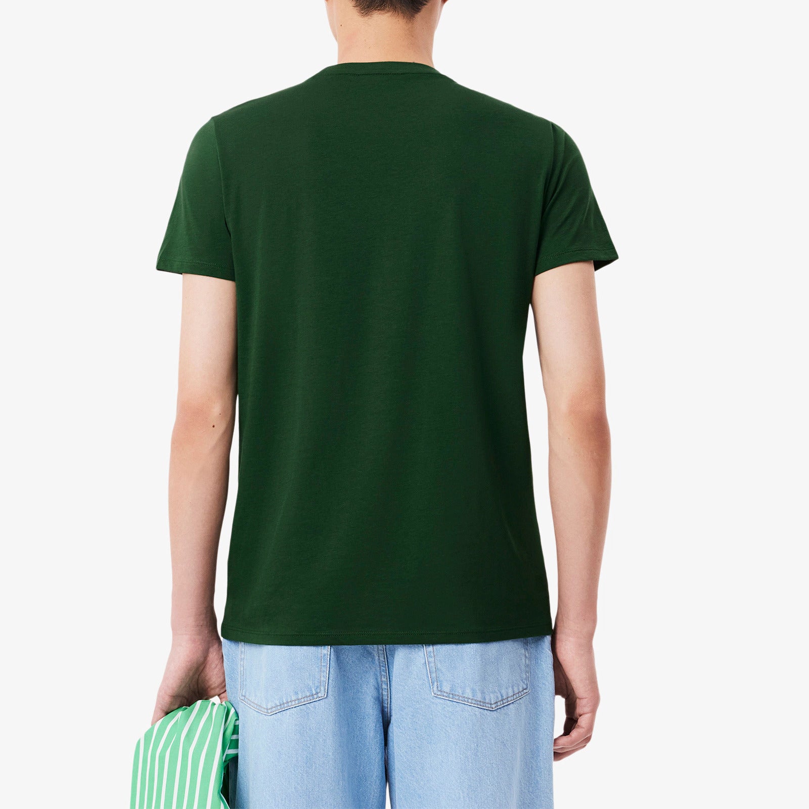 LACOSTE T-Shirt Uomo Cotone Pima-Verde