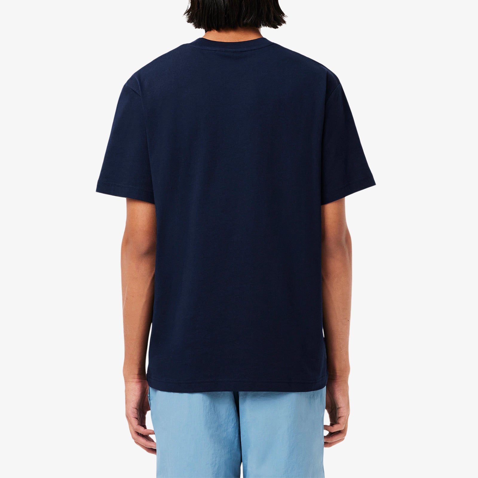 LACOSTE T-Shirt Uomo Cotone-Blu Navy