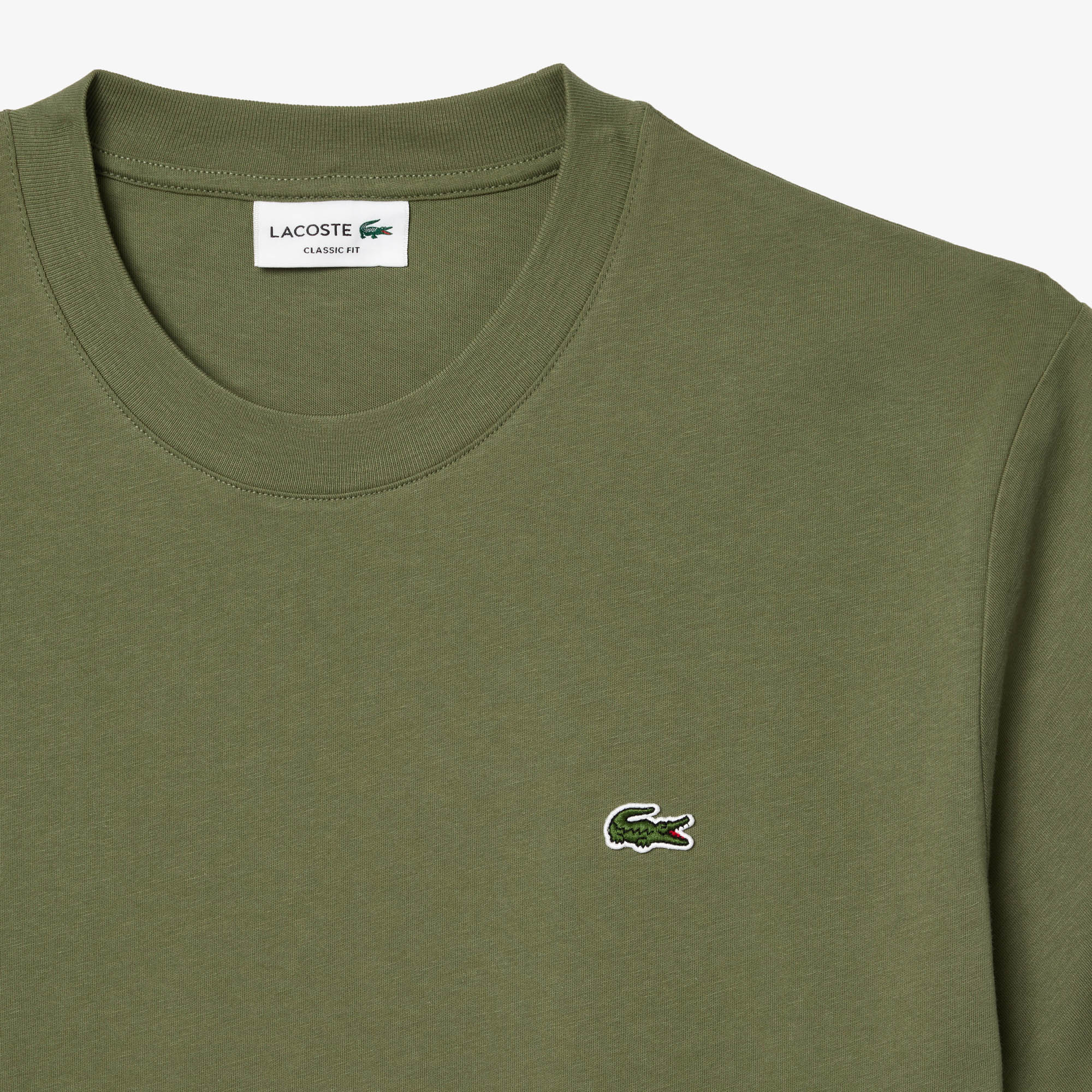 LACOSTE T-Shirt Uomo Cotone-Verde Cachi