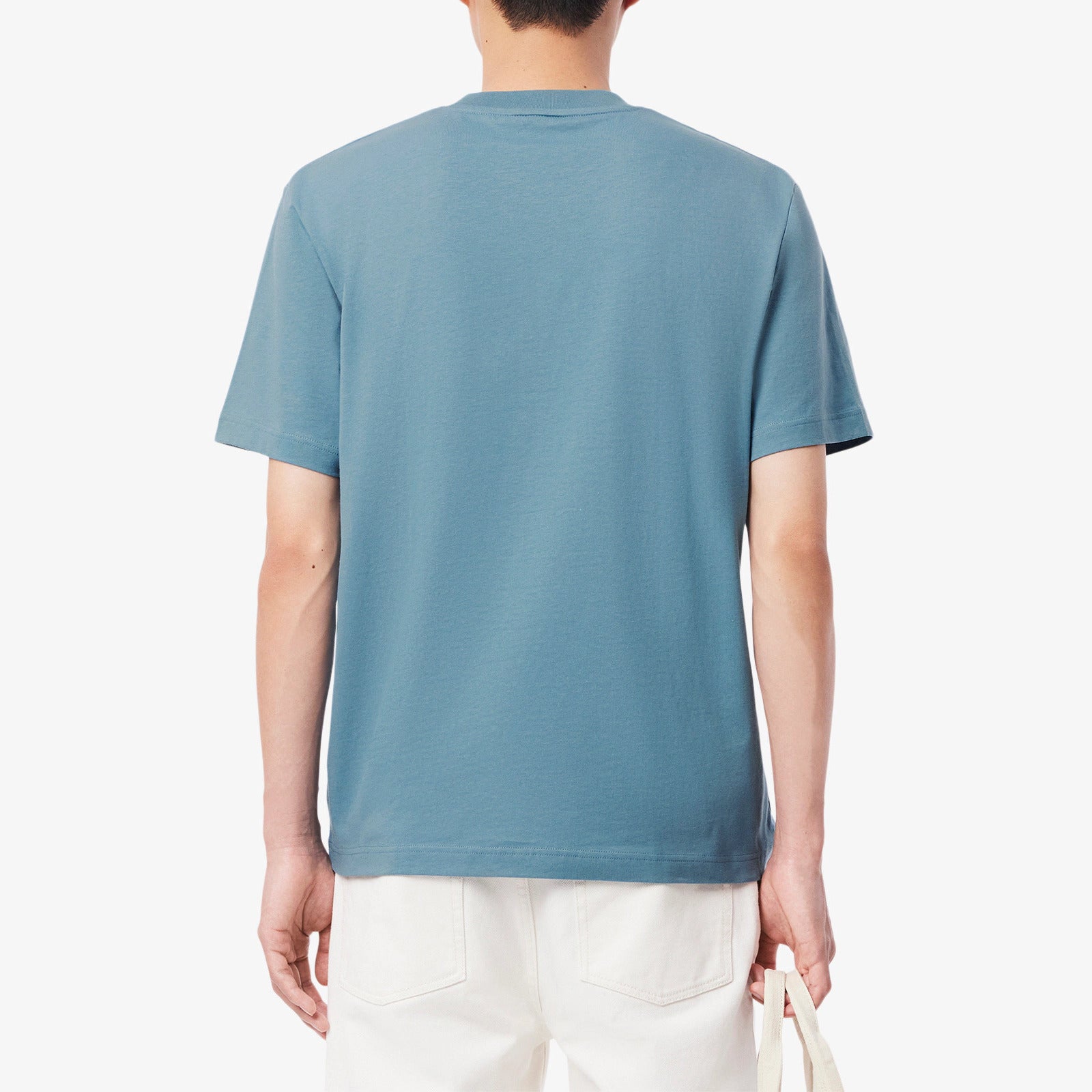 LACOSTE T-Shirt Uomo Cotone-Blu Azzurro