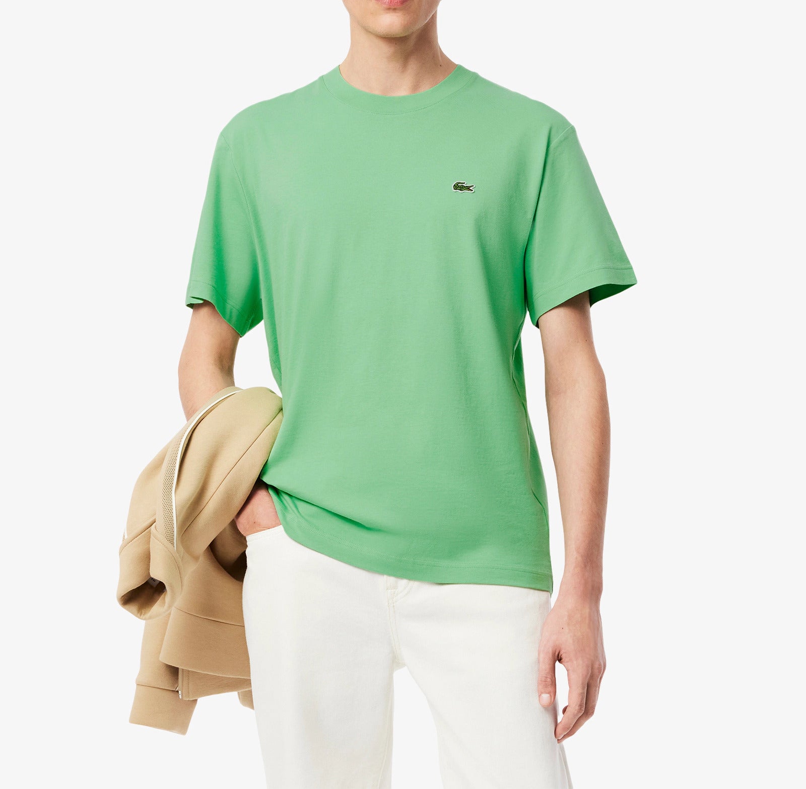 LACOSTE T-Shirt Uomo Cotone-Verde Lime