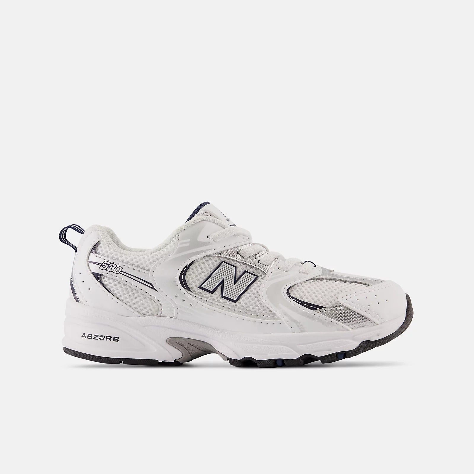 NEW BALANCE Sneaker Unisex Kids 530-White Natural Indigo Silver Metallic