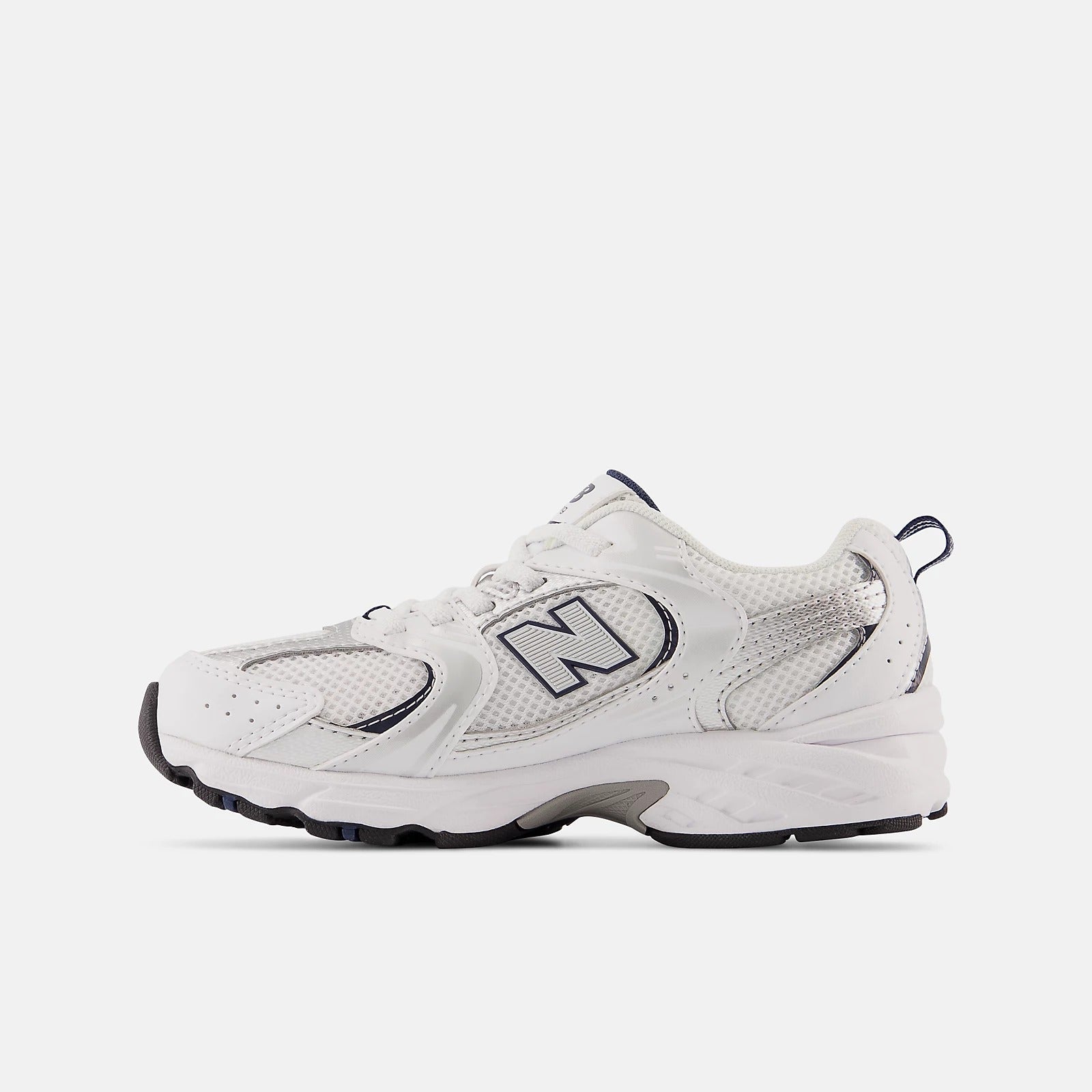 NEW BALANCE Sneaker Unisex Kids 530-White Natural Indigo Silver Metallic