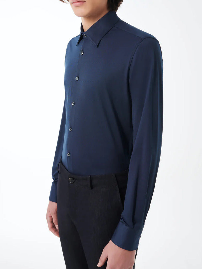 RRD Camicia Uomo Oxford Jacquard-Deep Blue Micro Fancy