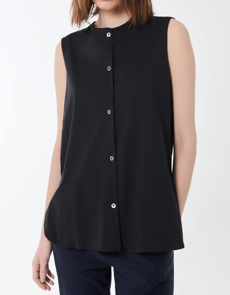 RRD Camicia Donna Oxford Sleeveless-Black