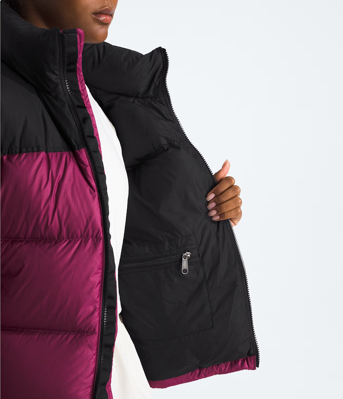 THE NORTH FACE Giubbino Donna 1996 RETRO NUPTSE-Cyber Berry Tnf Black