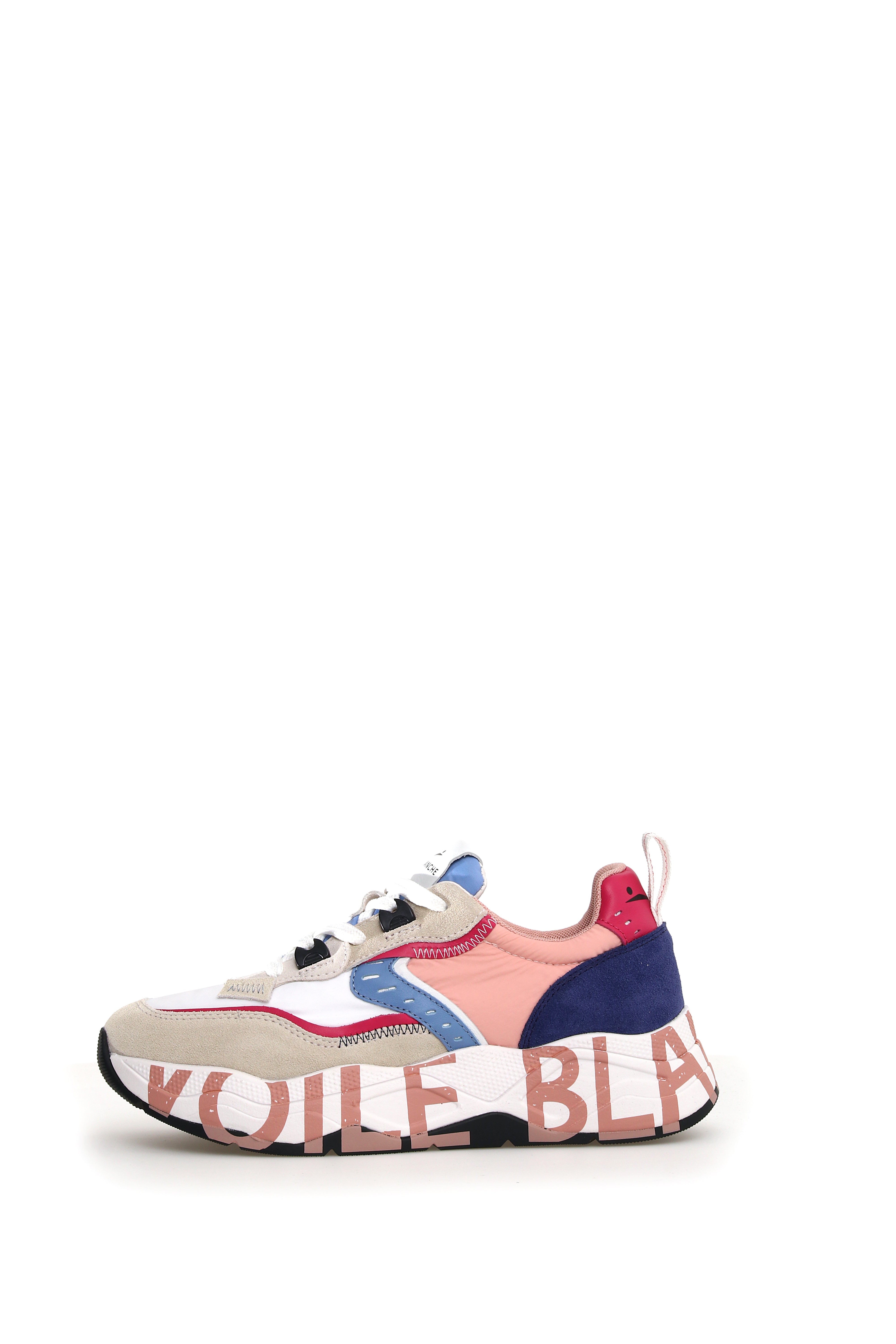 VOILE BLANCHE Sneaker Donna Club105-Bianco Rosa Blu