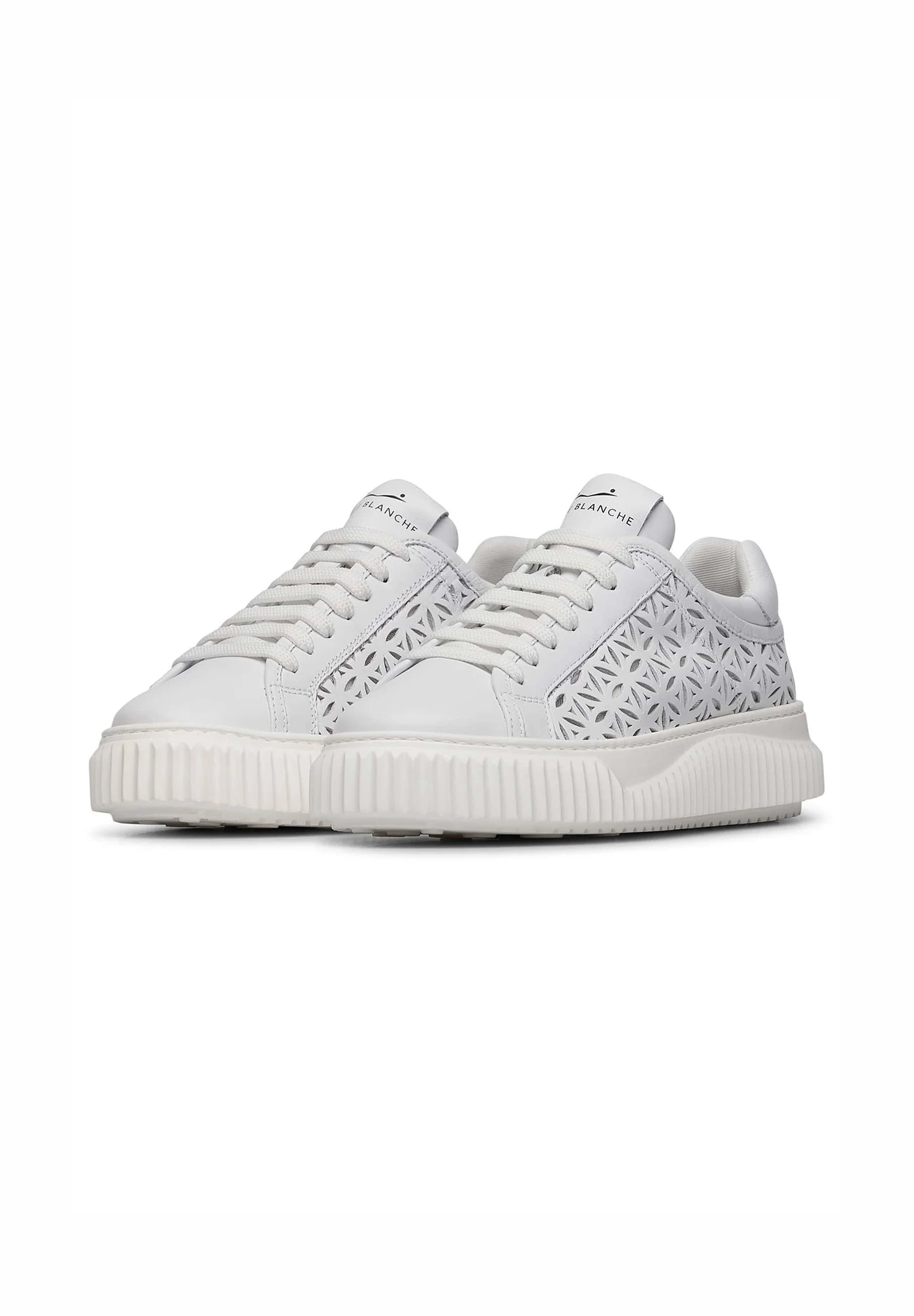 VOILE BLANCHE Sneaker Donna Herika Perforated-Bianco